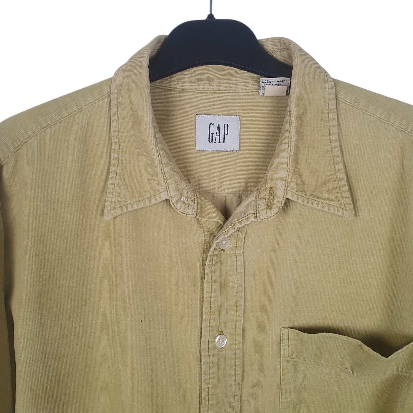 Mens Yellow GAP Corduroy  Shirt