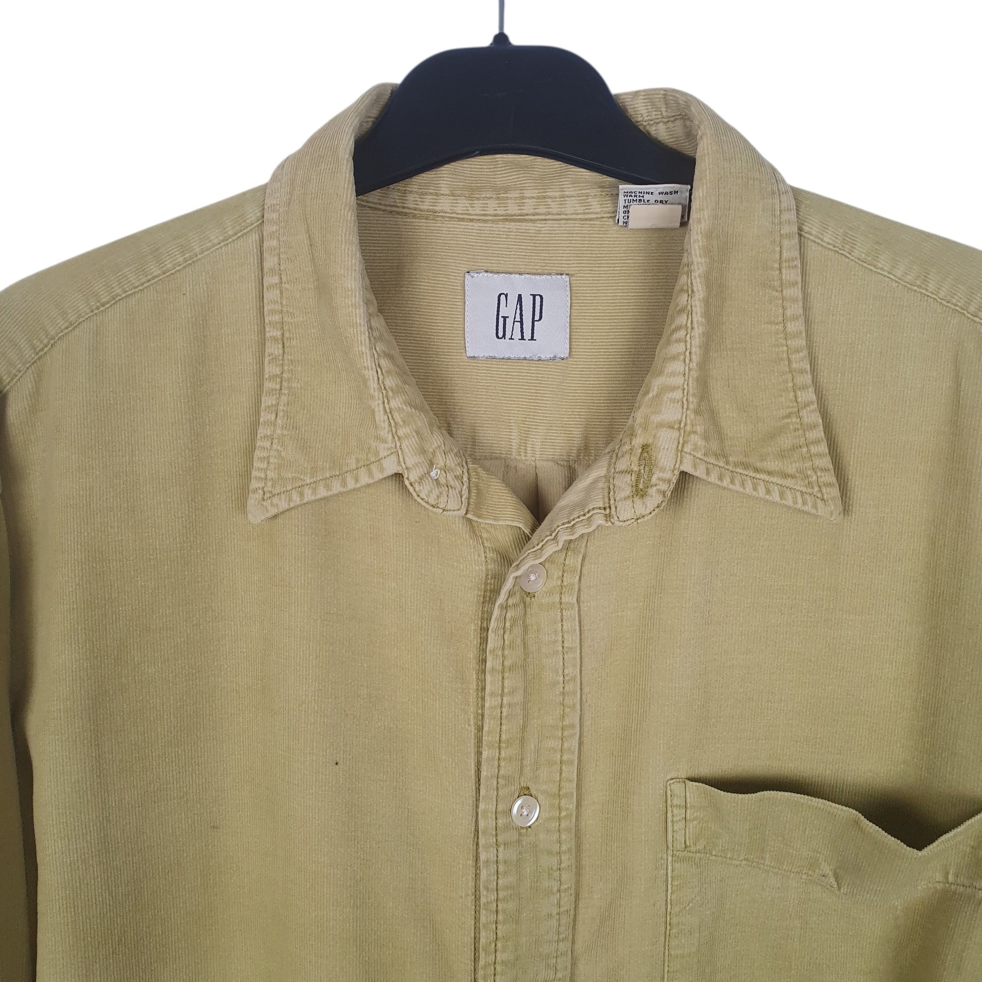 Mens Yellow GAP Corduroy  Shirt