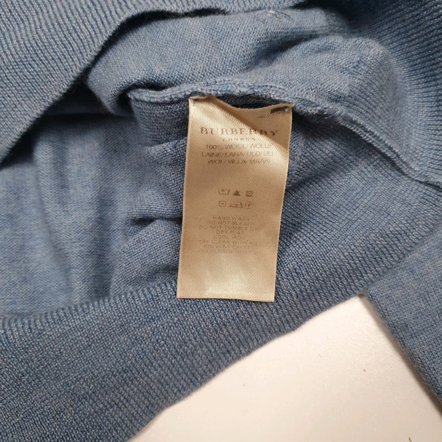 Mens Blue Burberry  Crewneck Jumper