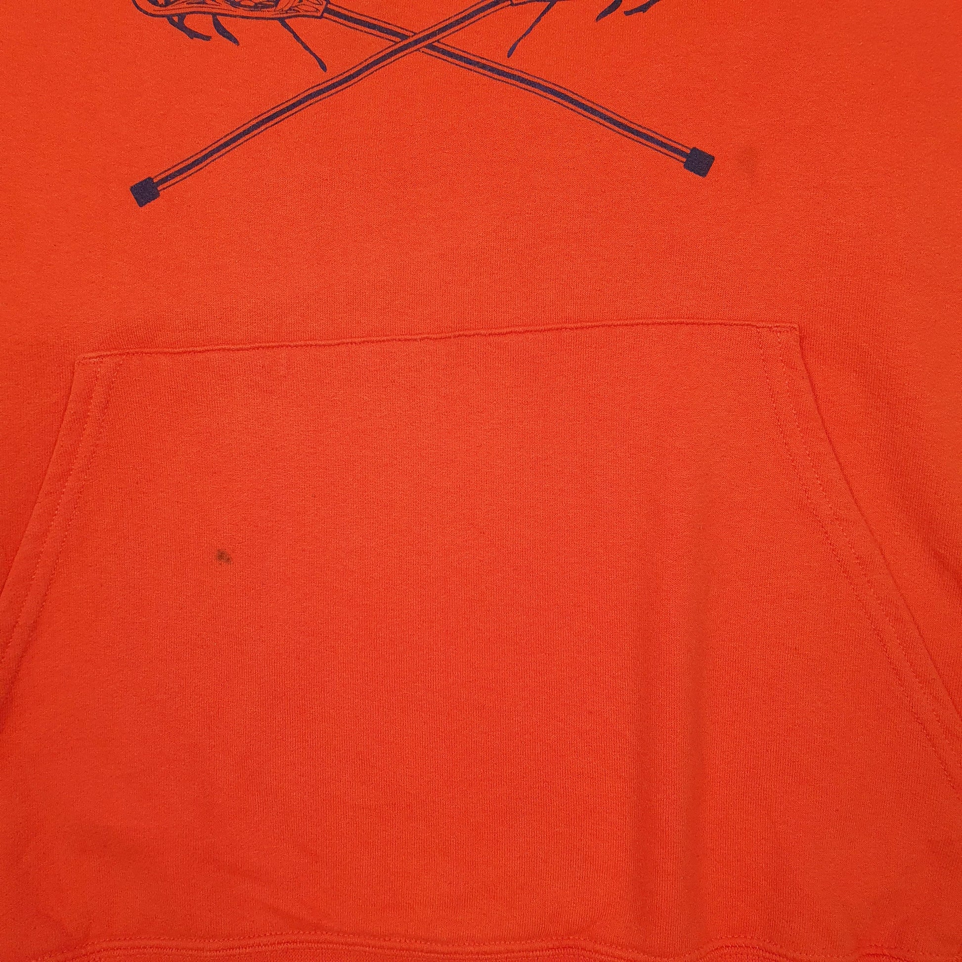Mens Orange Champion Coast Guard Hoodie Jumper