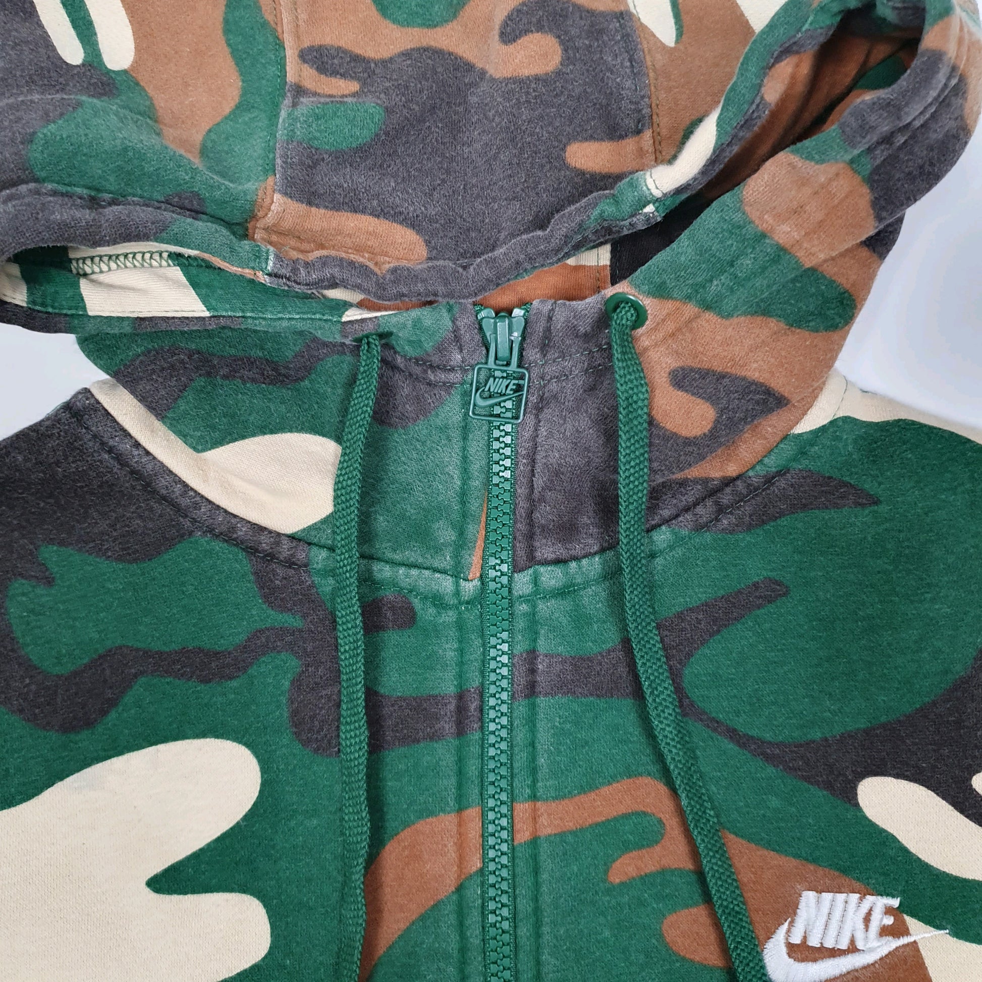 Mens Green Nike Camo Camouflage Tech Full Zip Jumper