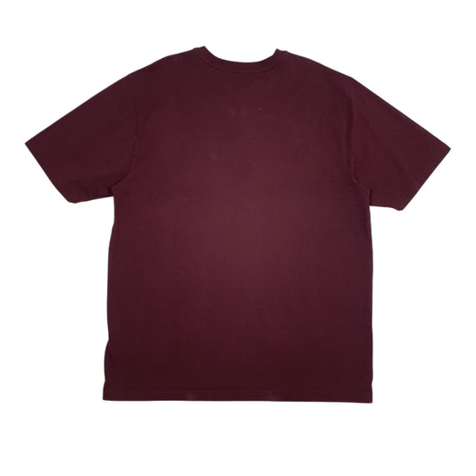Mens Burgundy Carhartt Henley  T Shirt