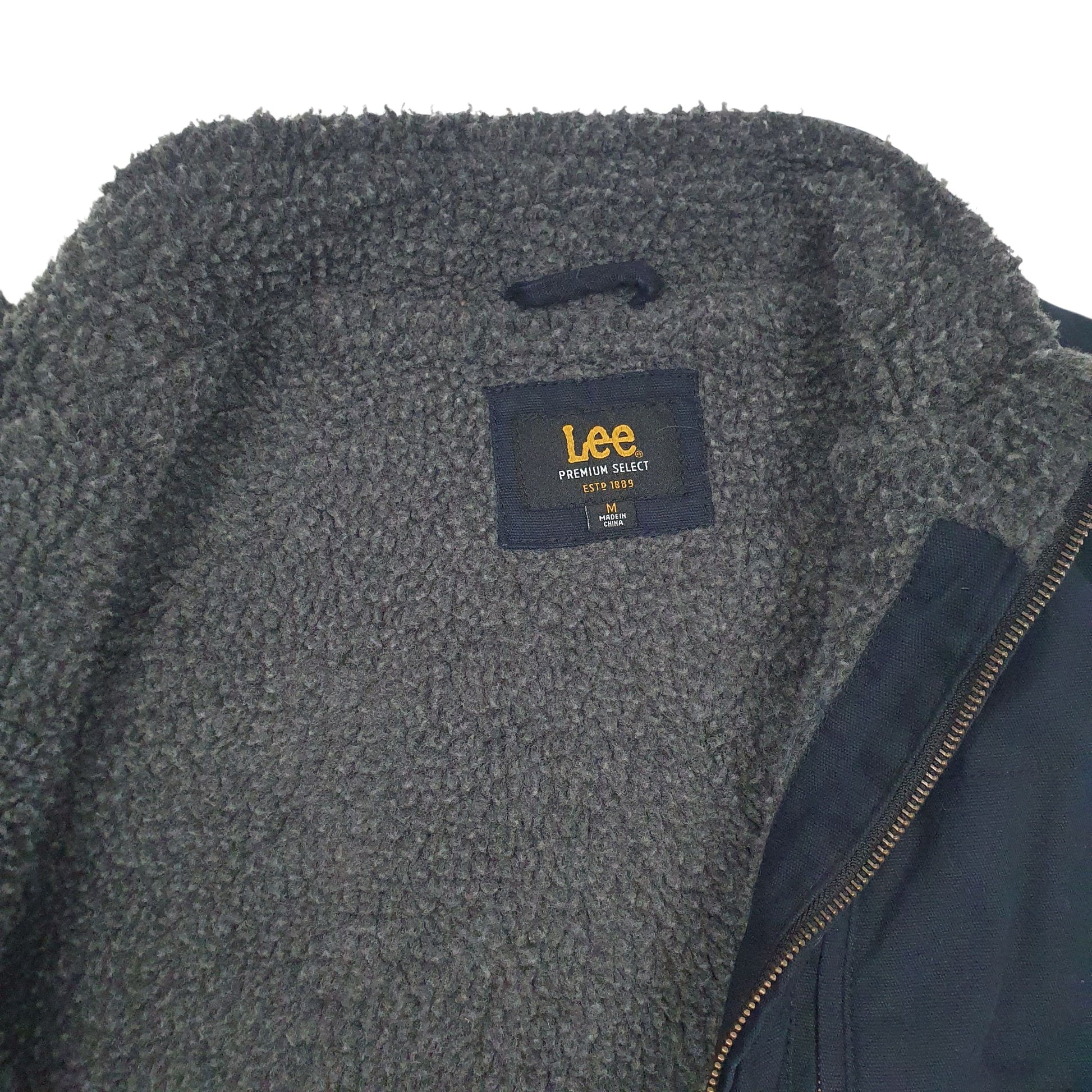 Mens Black Lee Fleece Lined  Coat