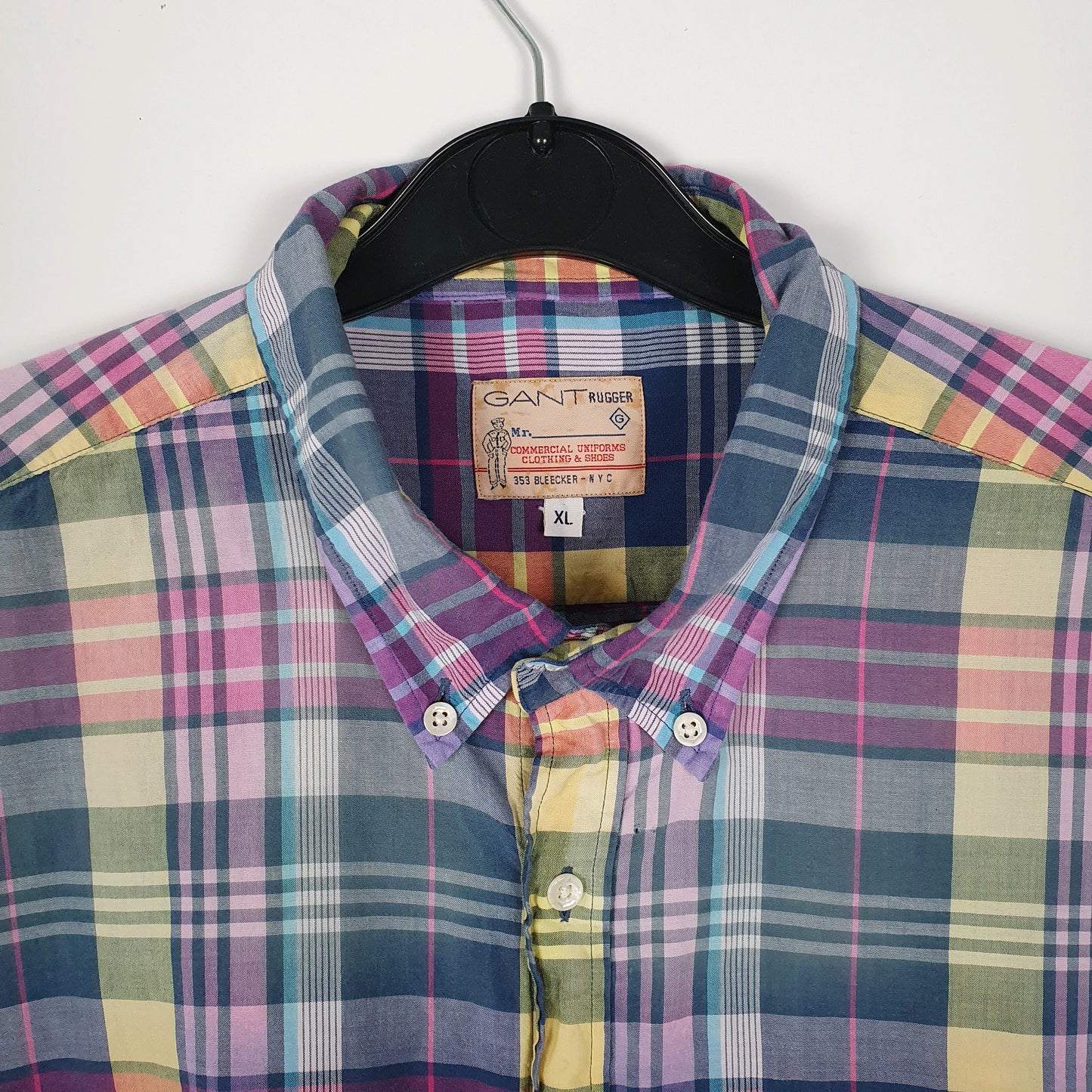 Mens Navy GANT Madras  Shirt
