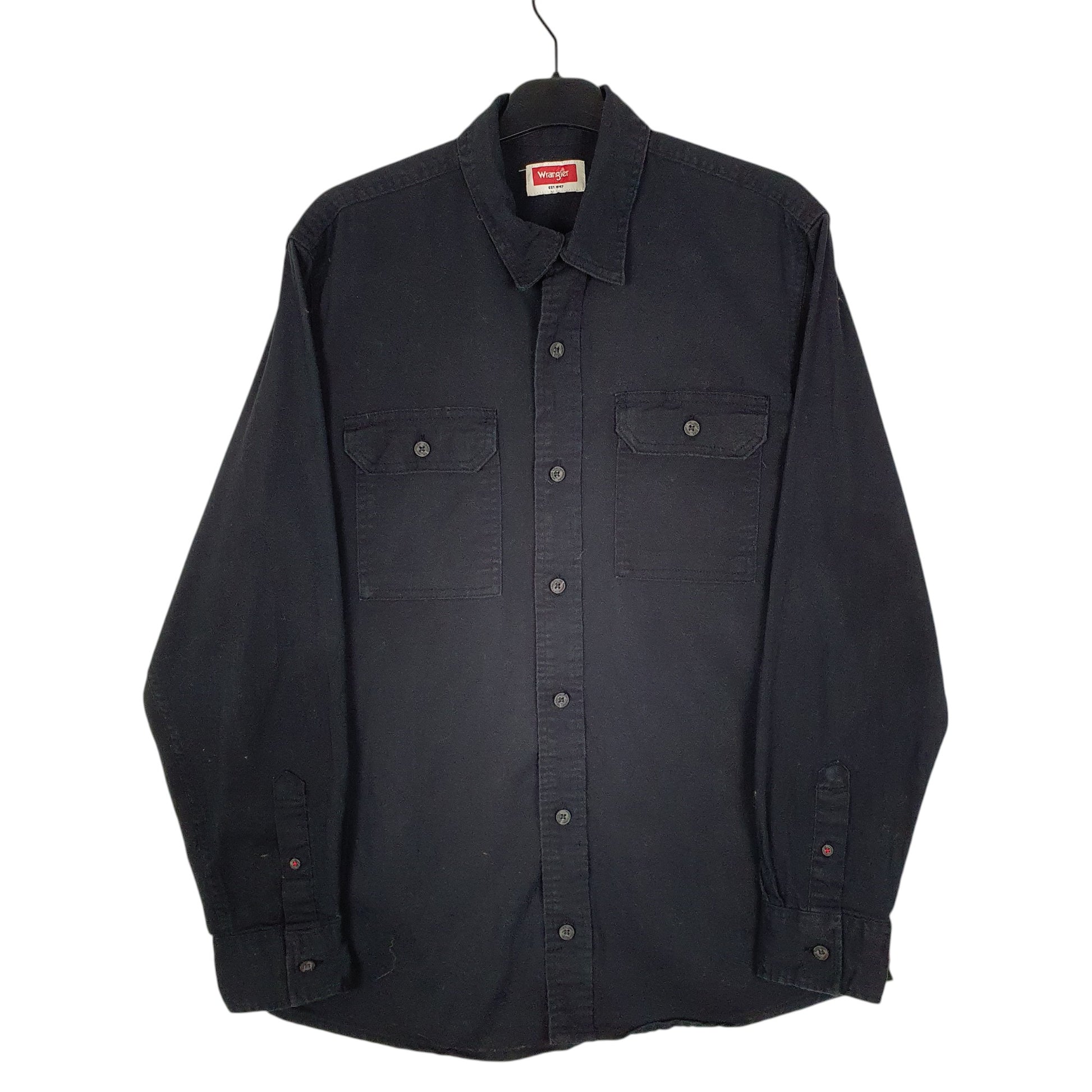 Mens Black Wrangler  Long Sleeve Shirt