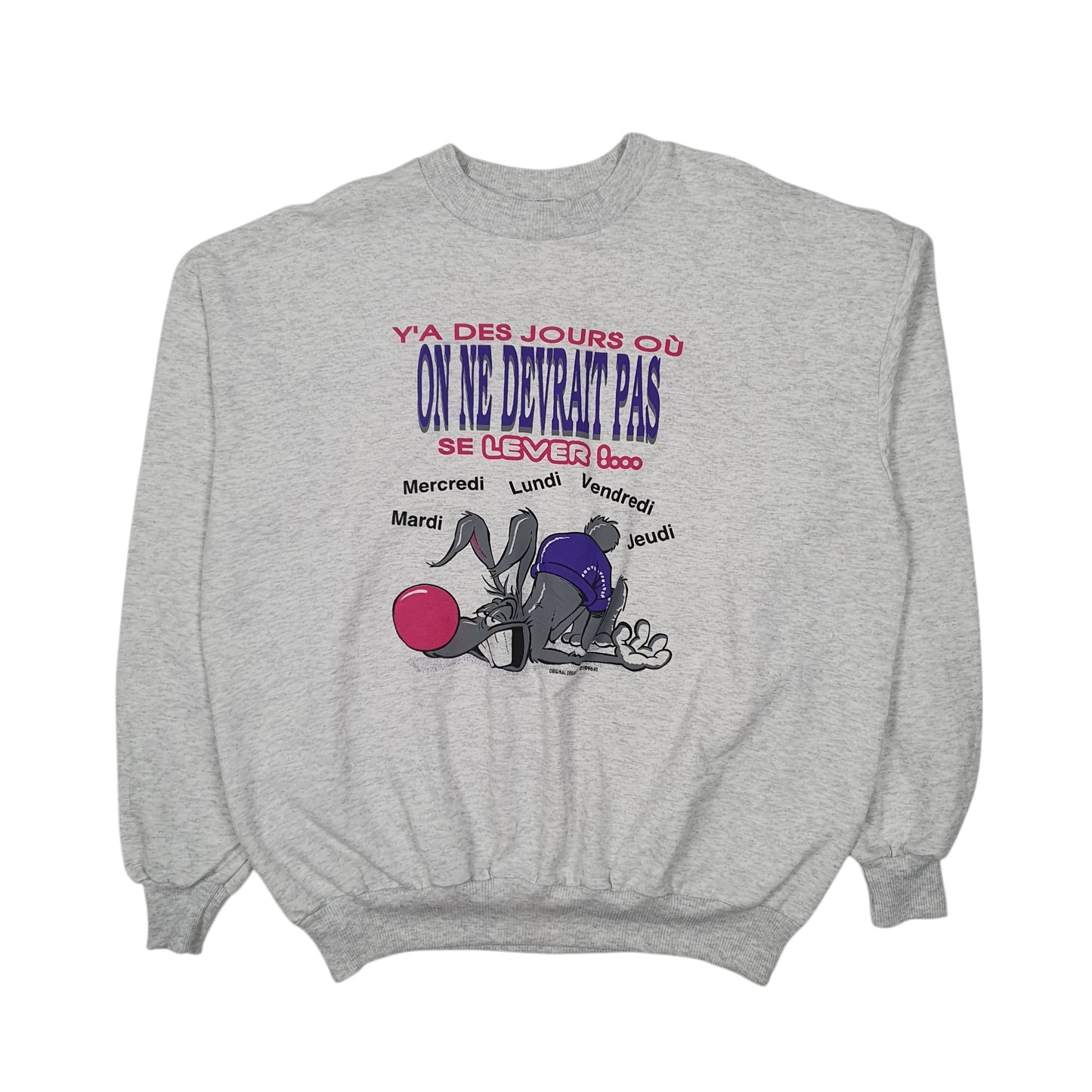 Mens Grey Original Design Vintage 1990s Crewneck Jumper