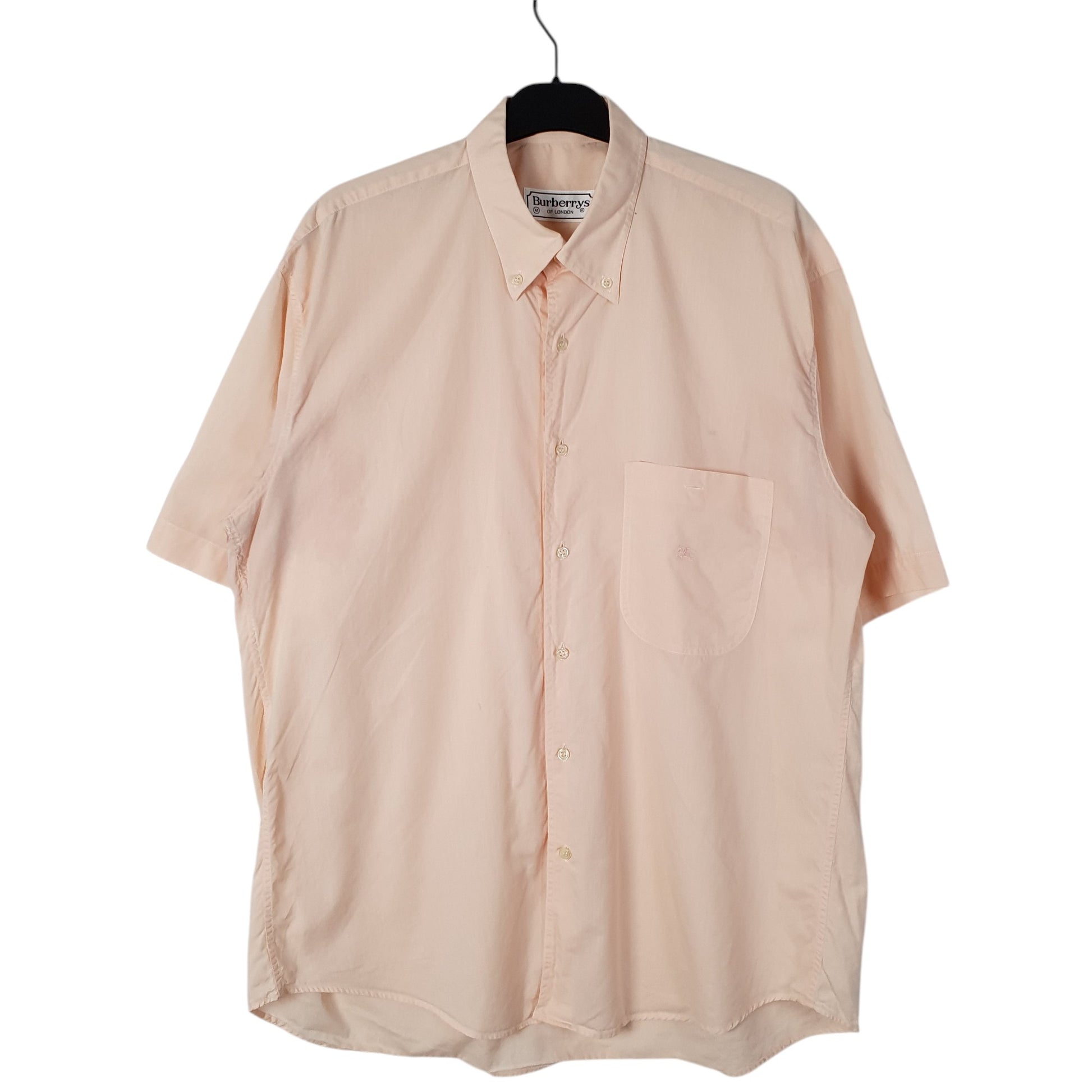 Mens Pink Burberry Vintage 90s Short Sleeve Shirt