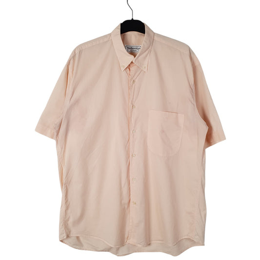 Mens Pink Burberry Vintage 90s Short Sleeve Shirt