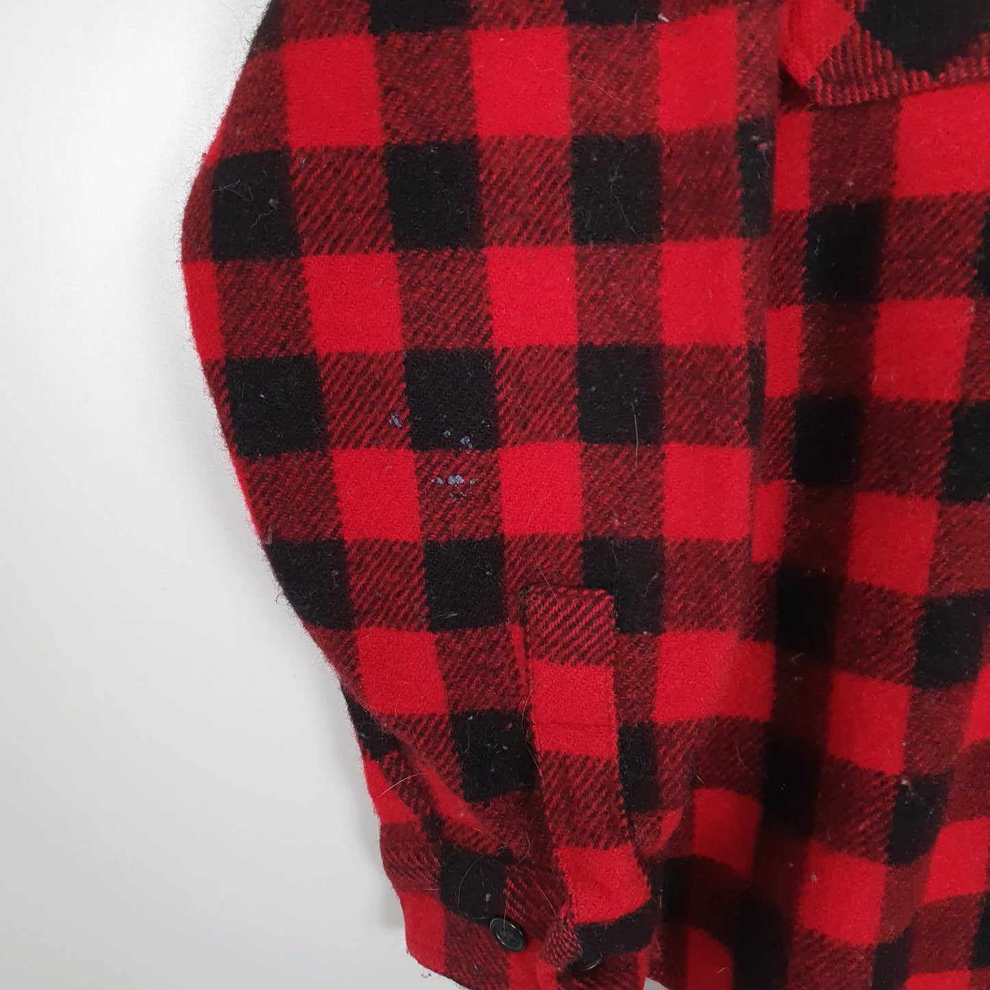 Mens Red Woolrich Thick Flannel Plaid Shacket Jacket  Shirt