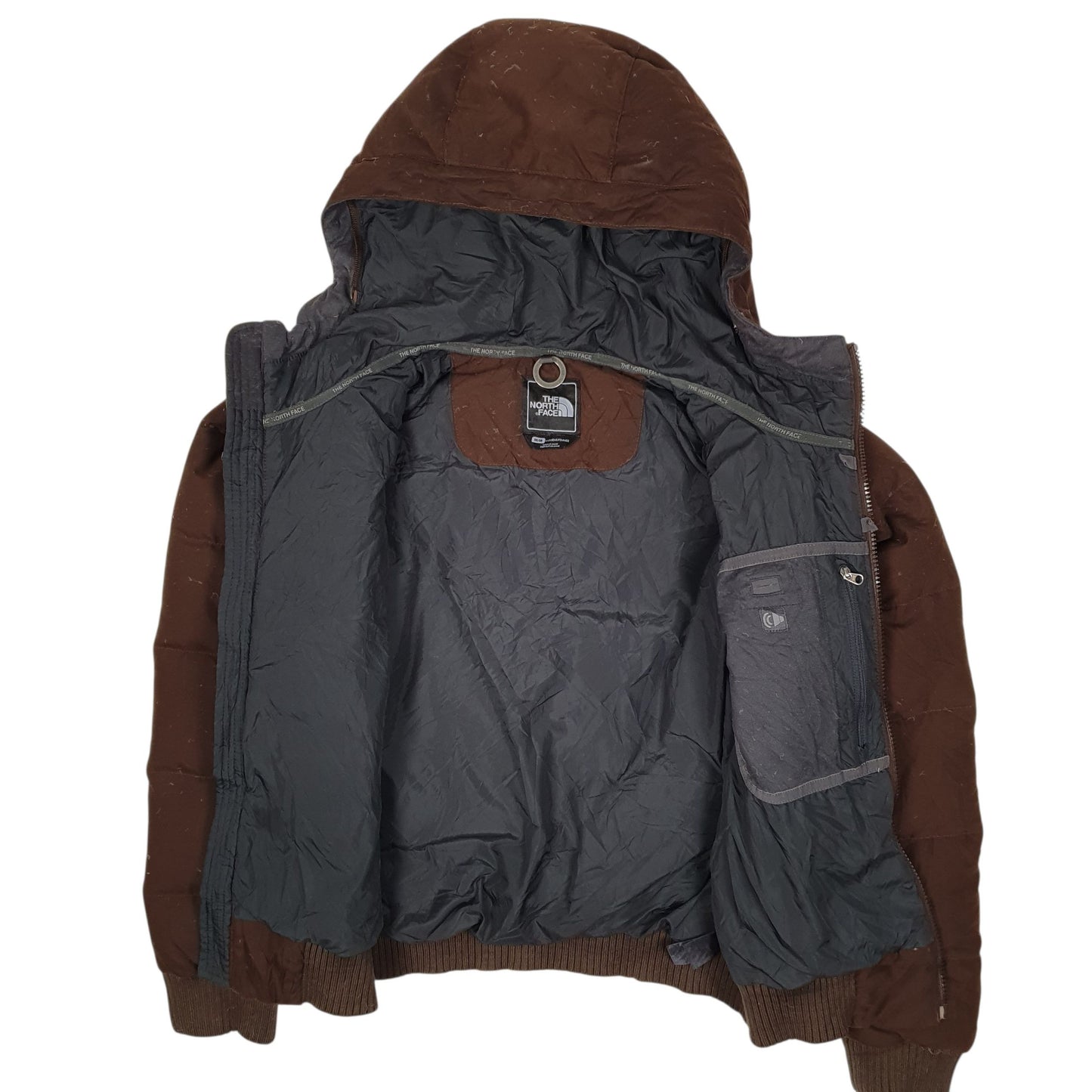 Womens Brown The North Face Hooded Cropped  Coat