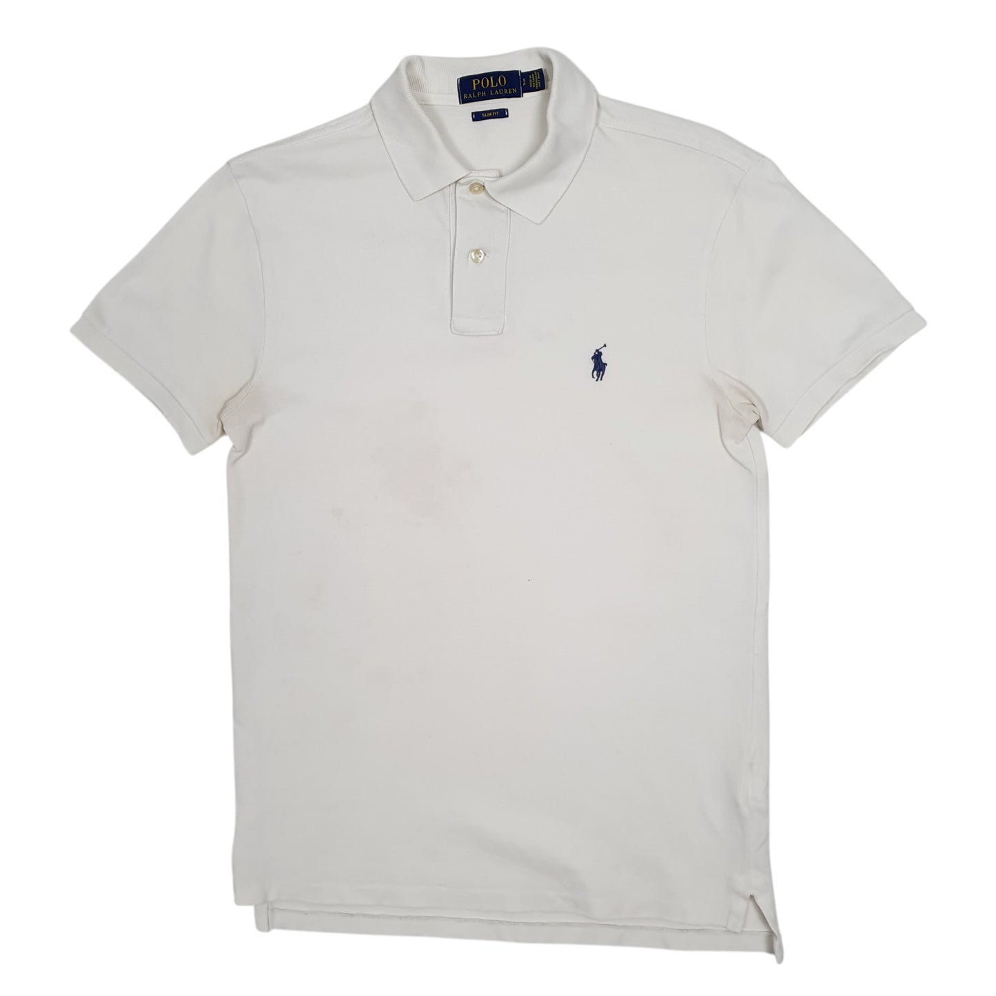 Mens White Polo Ralph Lauren Slim Fit Short Sleeve Polo Shirt