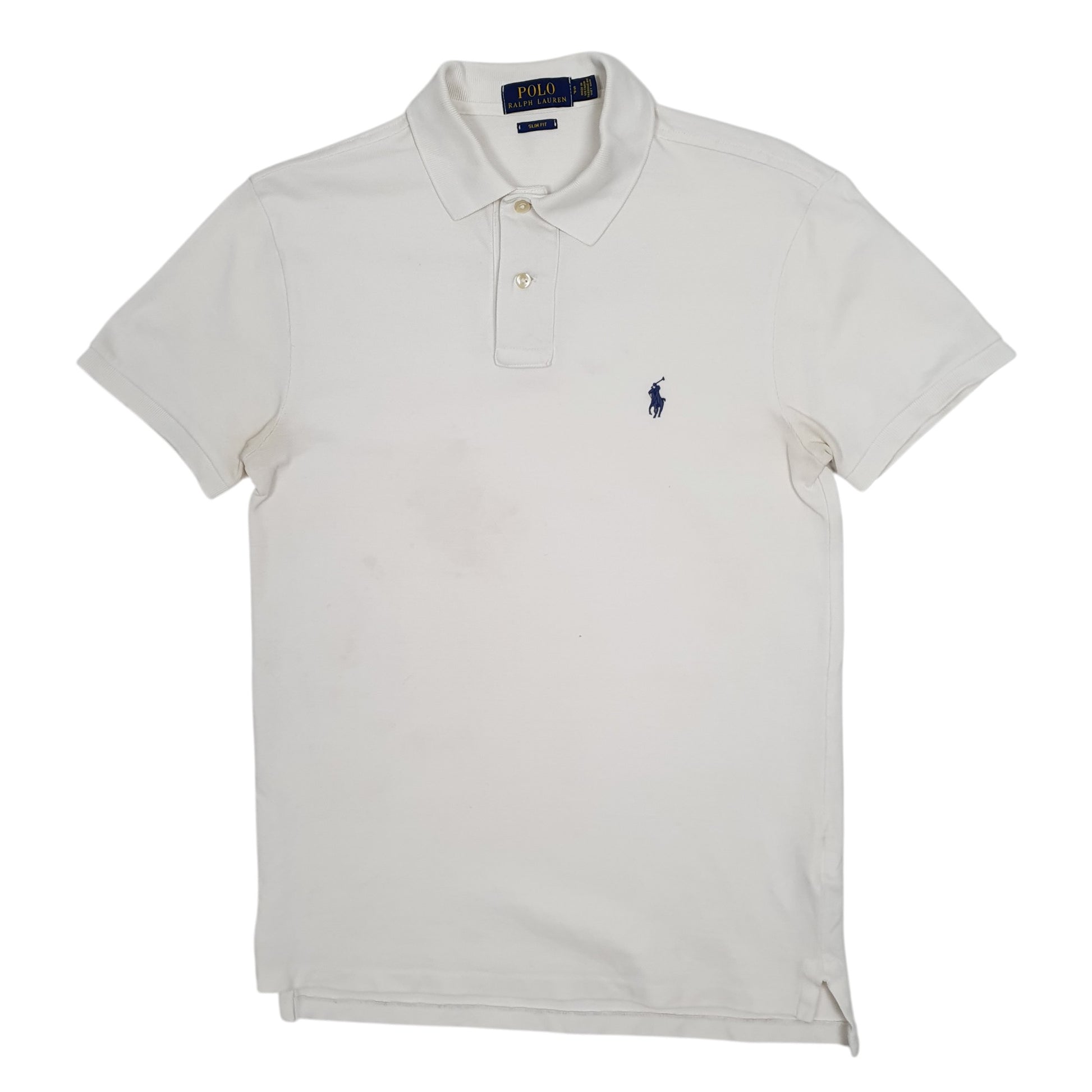 Mens White Polo Ralph Lauren Slim Fit Short Sleeve Polo Shirt