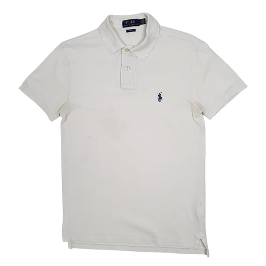 Mens White Polo Ralph Lauren Slim Fit Short Sleeve Polo Shirt