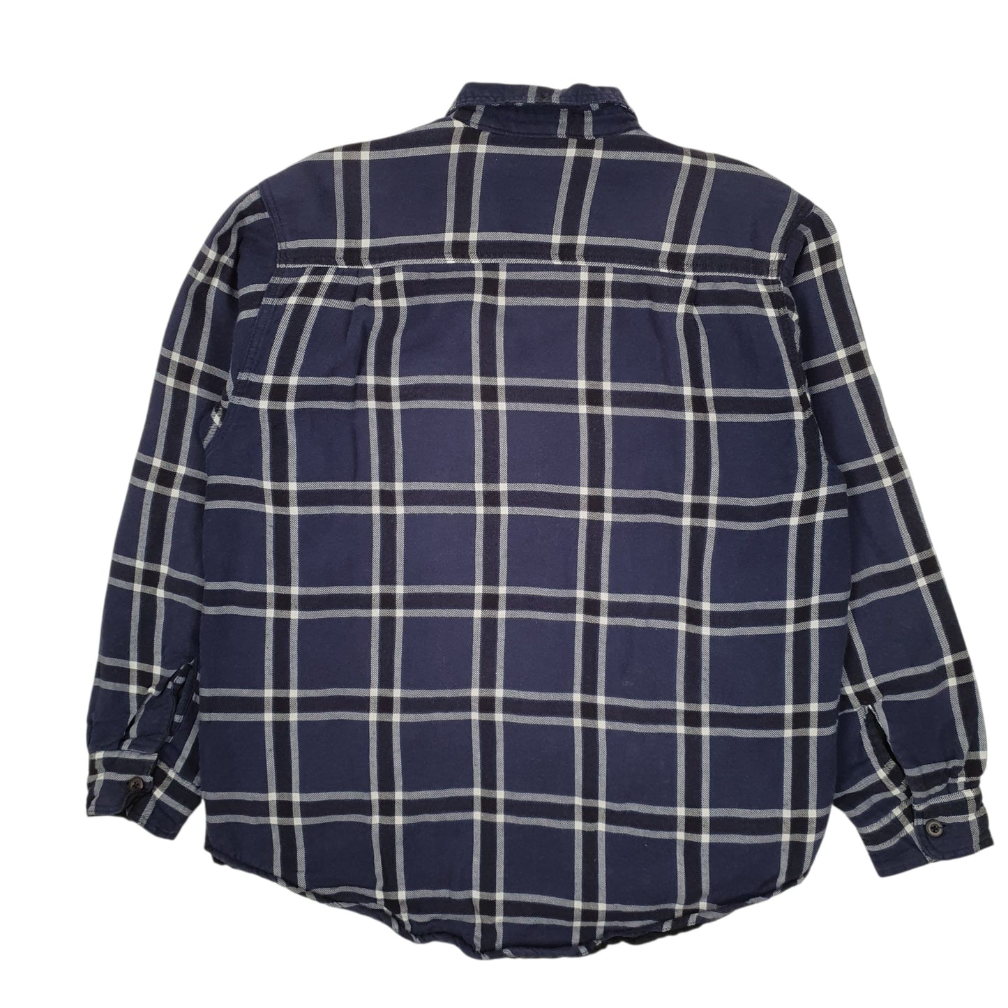 Mens Navy Wrangler Plaid Workwear Full Zip Coat