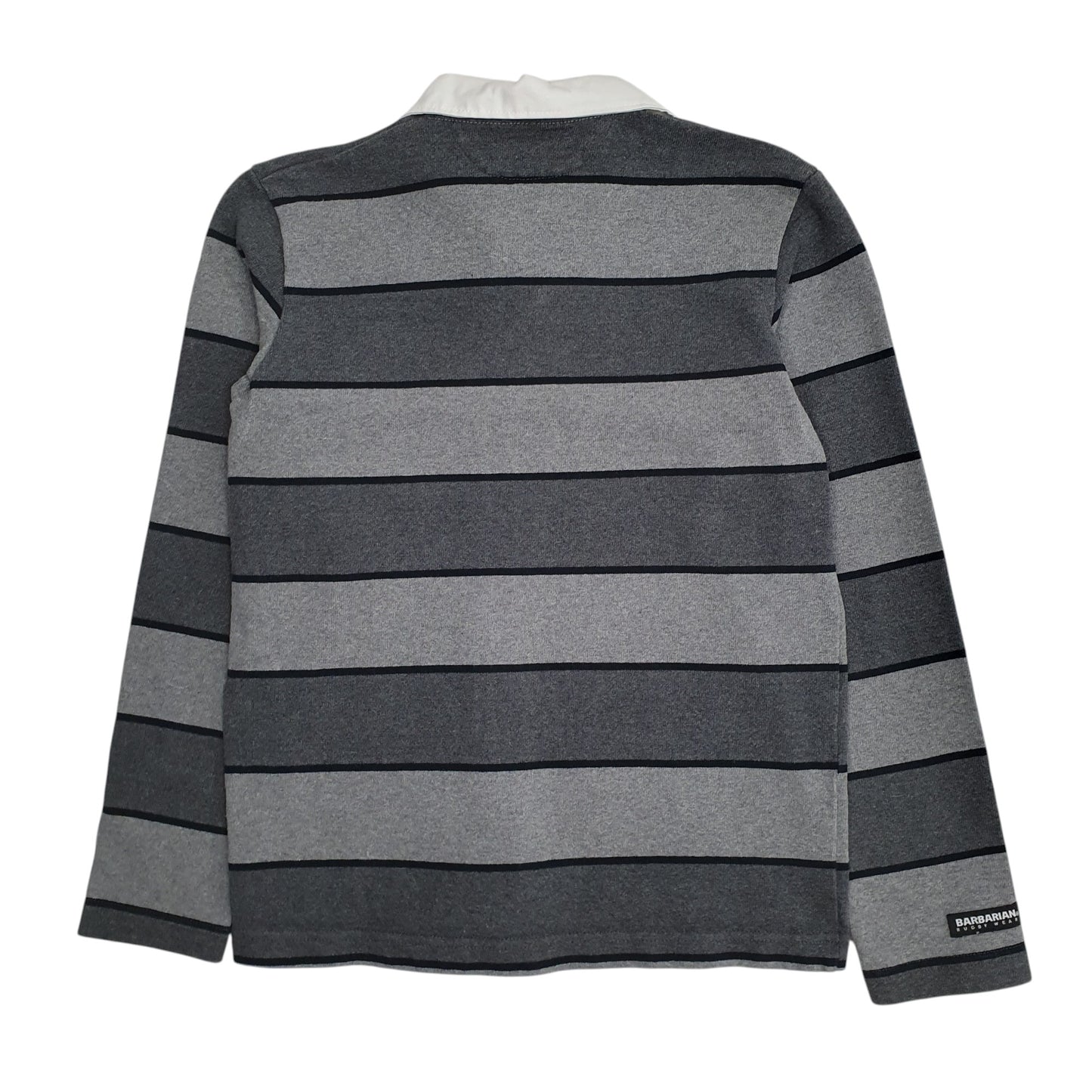 Womens Grey Barbarian Rugby Hoodie Polo Shirt