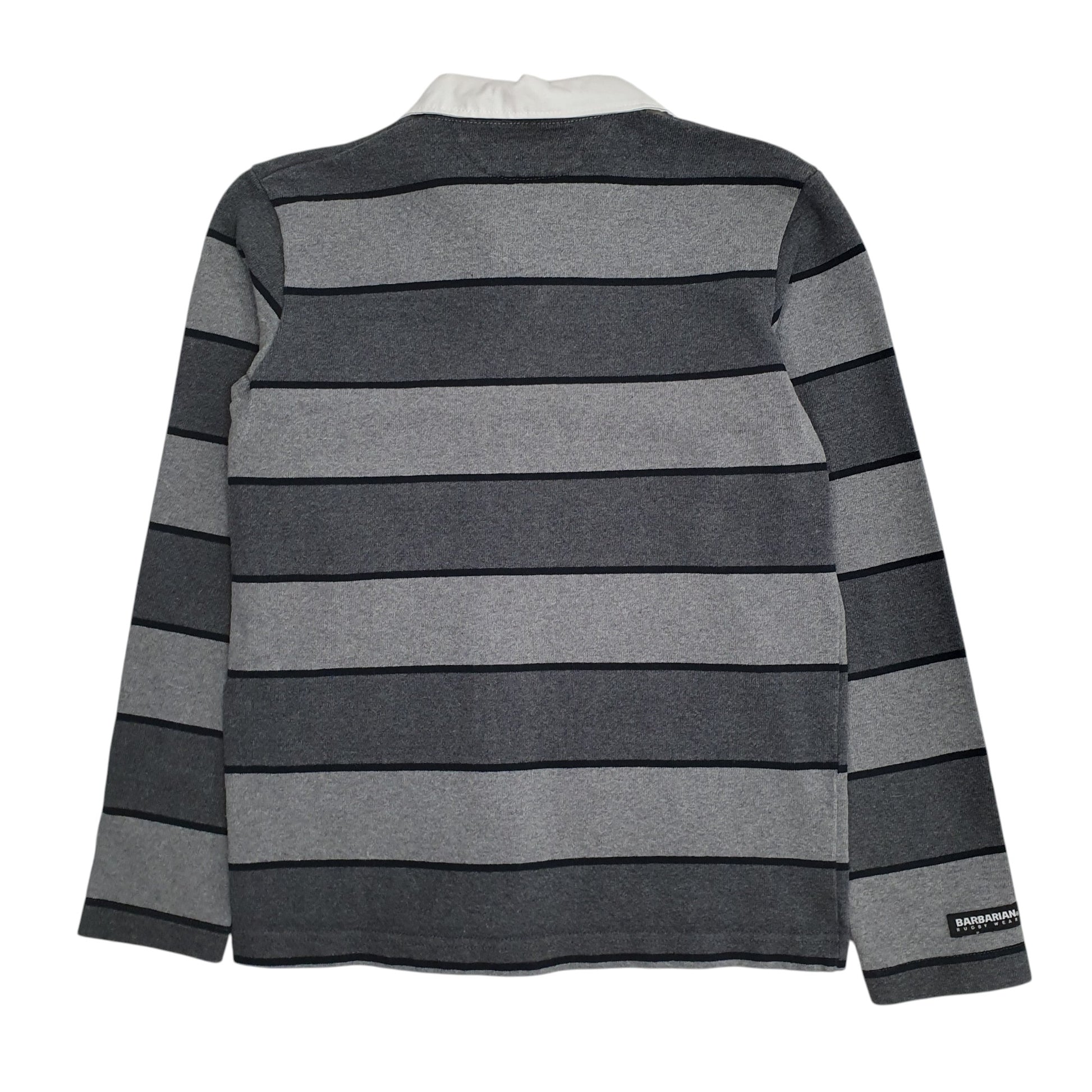 Womens Grey Barbarian Rugby Hoodie Polo Shirt