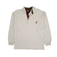 Mens Cream Tommy Hilfiger Vintage 90s Polo Shirt Crewneck Jumper