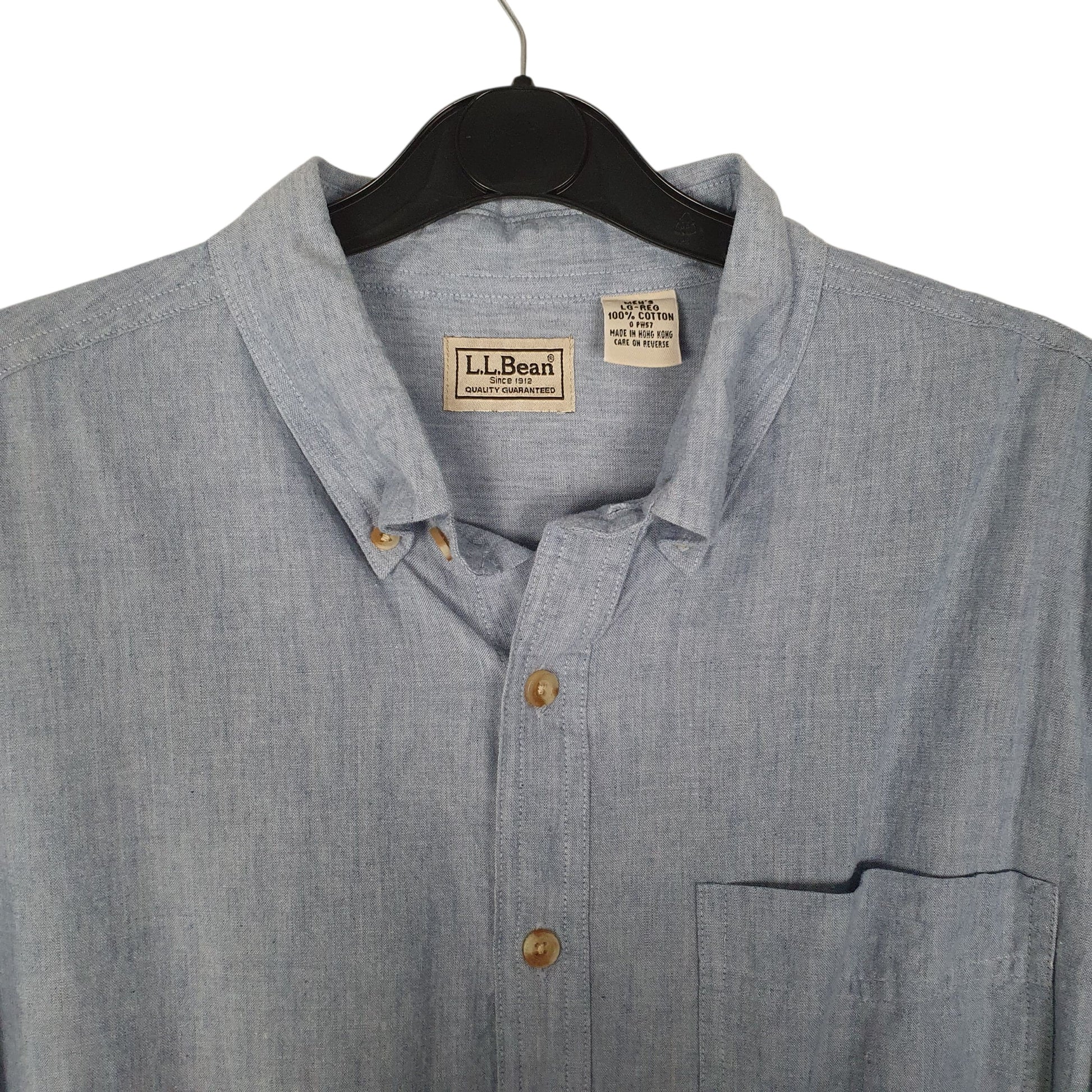 Mens Blue L.L.Bean Vintage 00s  Shirt