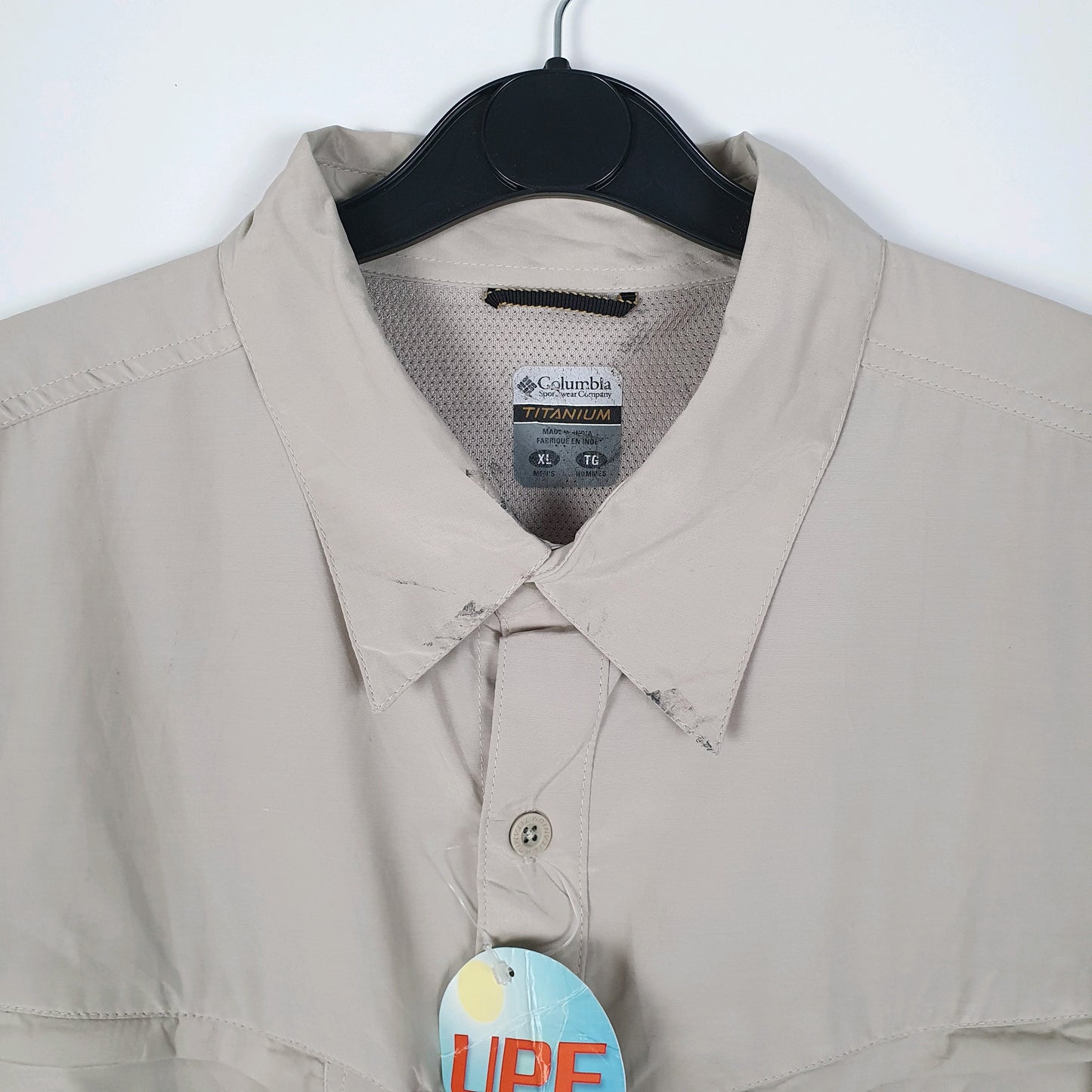 Mens Cream Columbia Sportswear Company Cowboy Ridge  Shirt