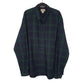 Mens Navy L.L.Bean Thick Flannel Plaid Long Sleeve Shirt