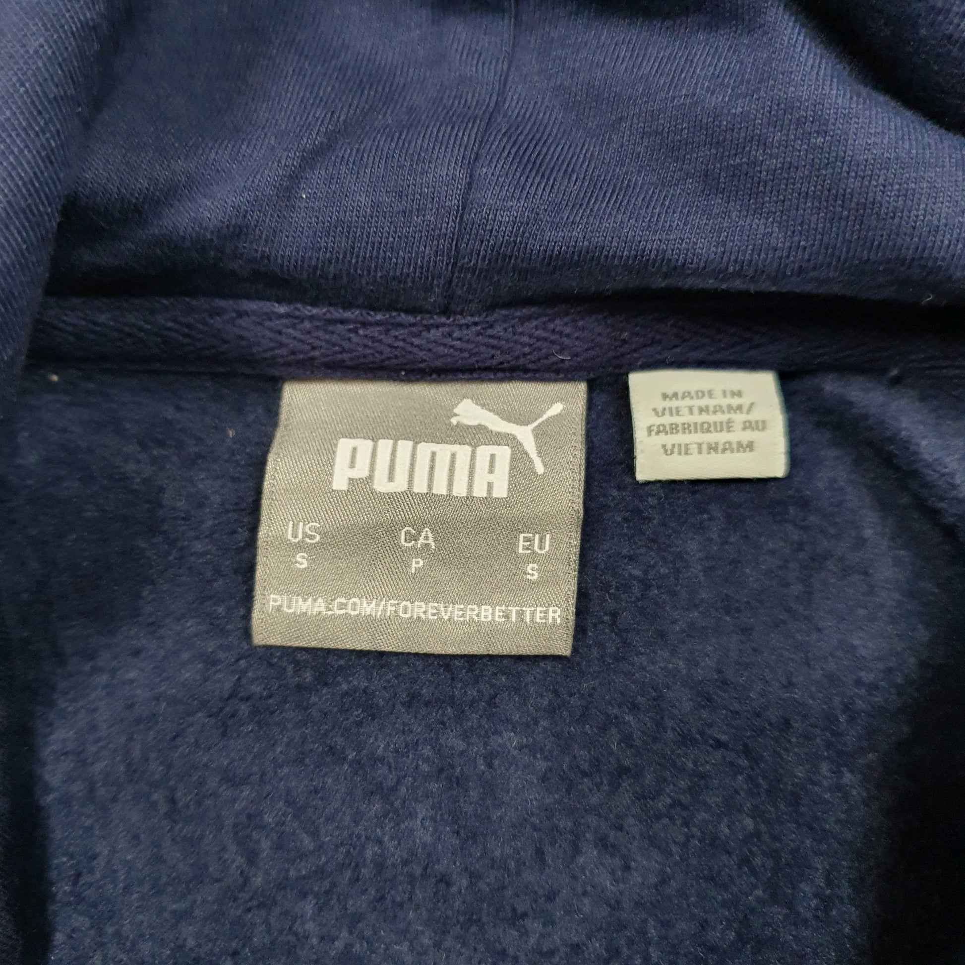 Mens Navy Puma Spellout Hoodie Jumper