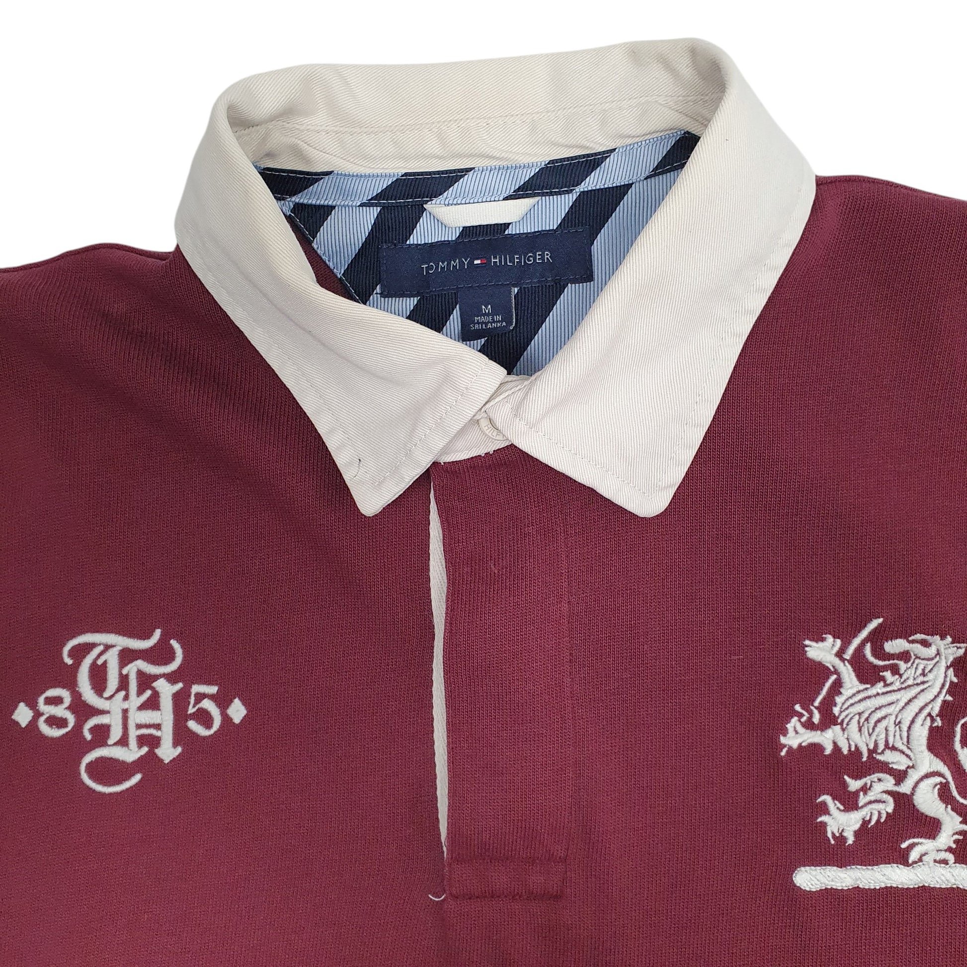 Mens Burgundy Tommy Hilfiger Rugby  Polo Shirt
