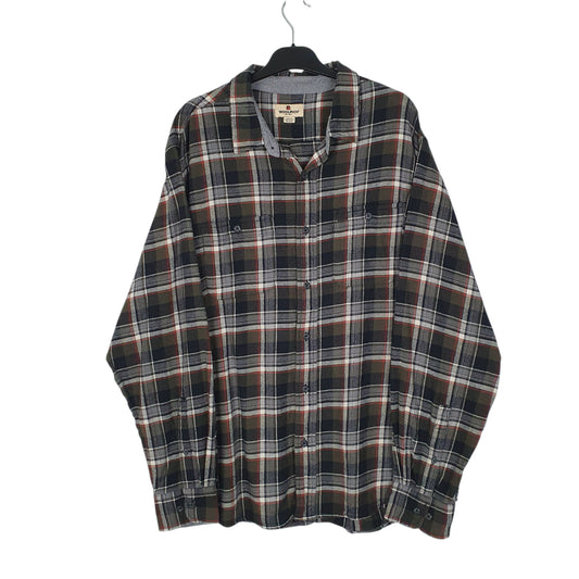 Mens Green Woolrich Thick Flannel Plaid Long Sleeve Shirt