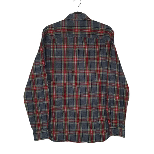 Mens Grey L.L.Bean Scotch Plaid Flannel  Shirt