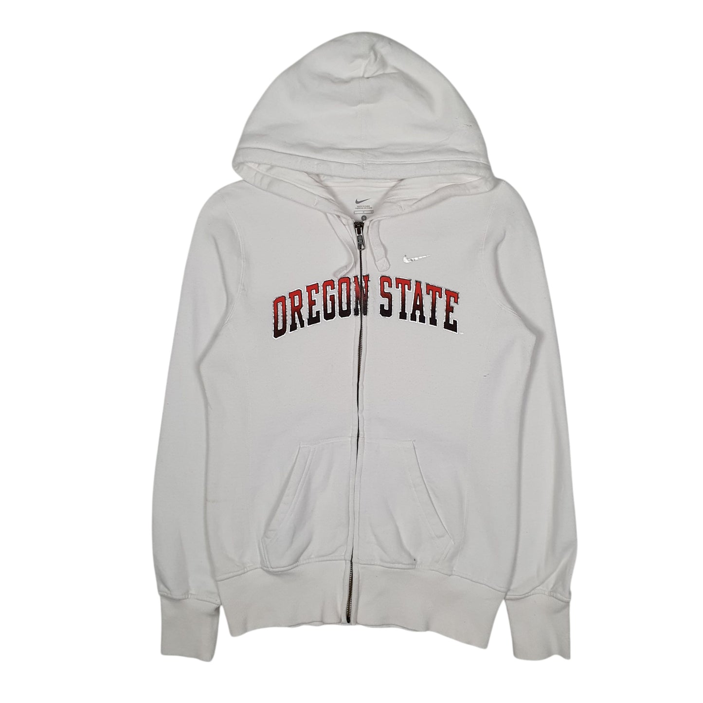 Womens White Nike Hoodie Oregon State Full Zip Jumper