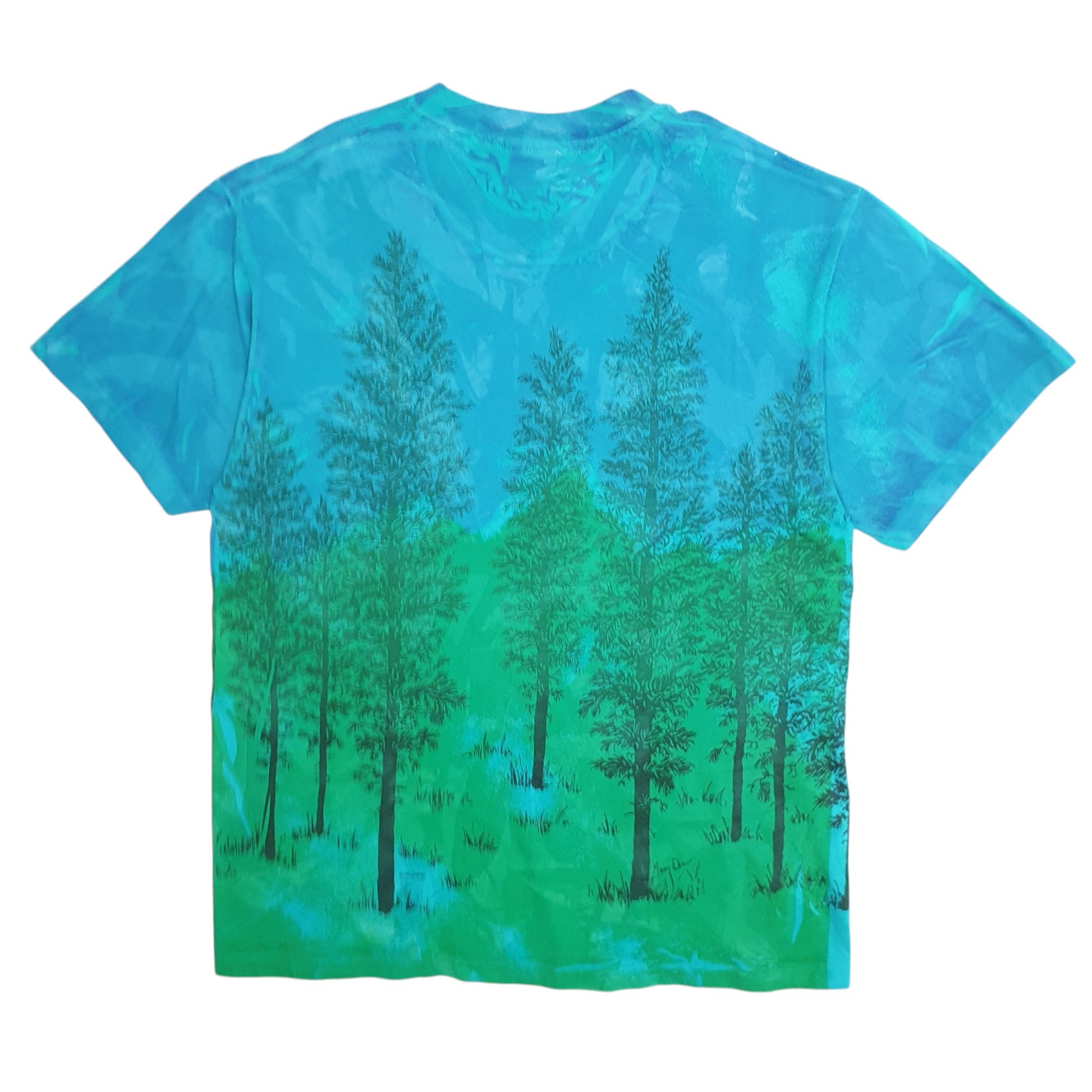 Mens Blue Unbranded Single Stitch Vintage 90s  T Shirt