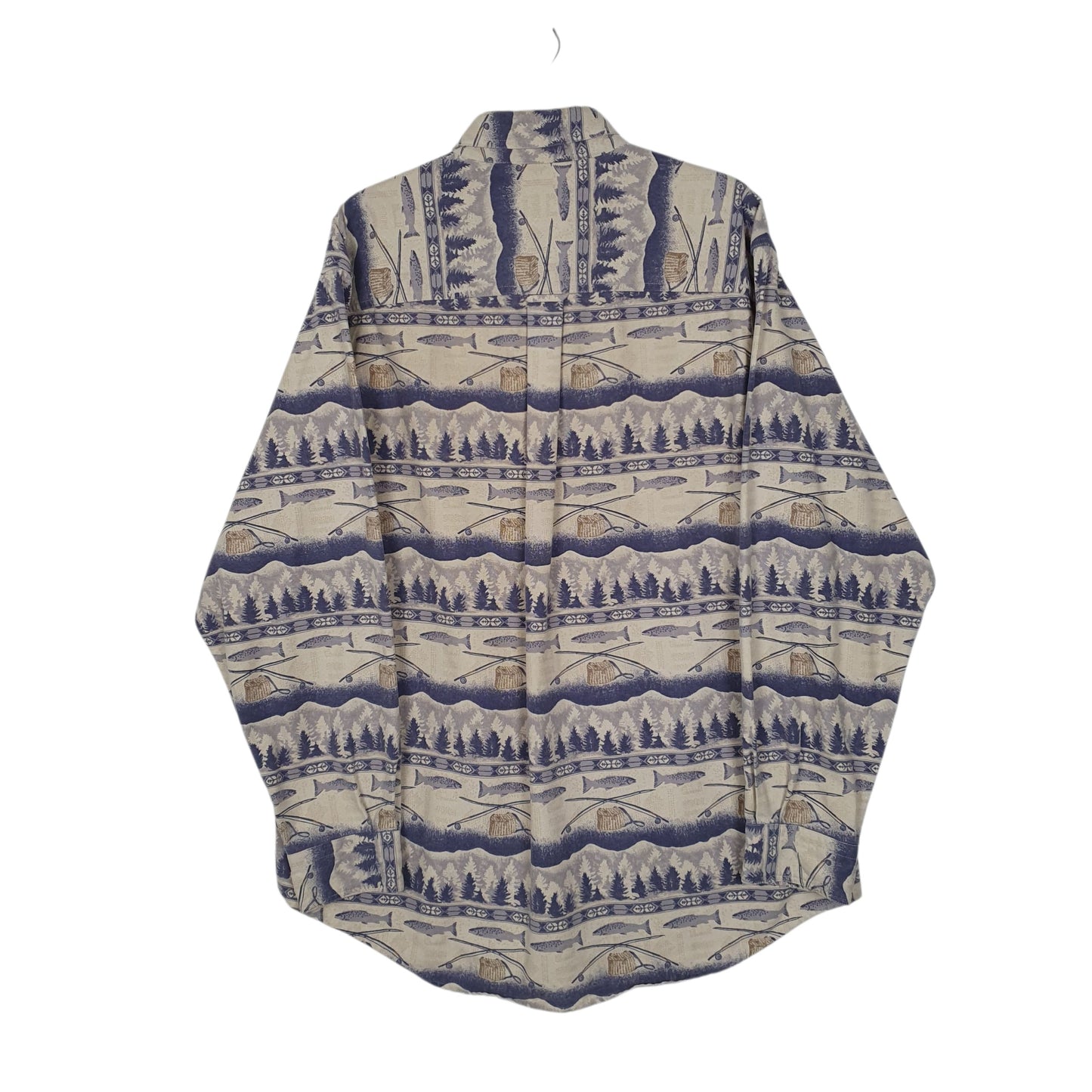 Mens Blue Woolrich Thick Flannel Fishing  Shirt