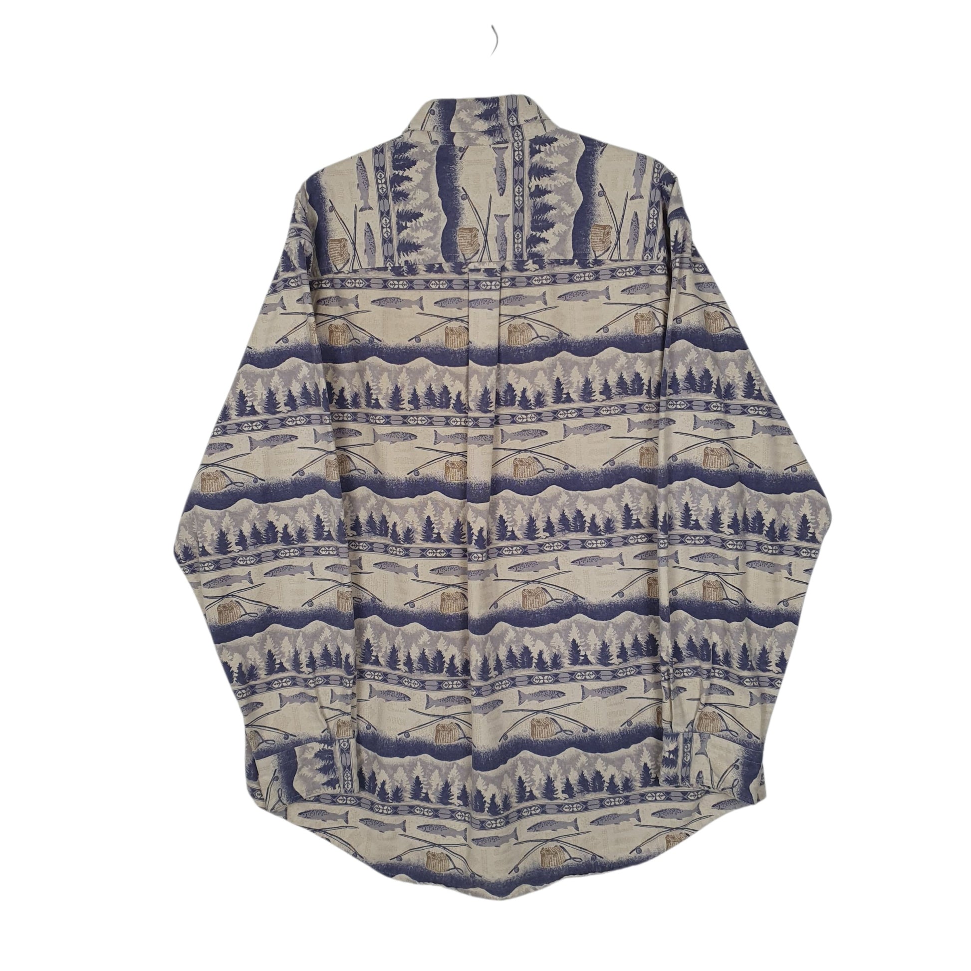 Mens Blue Woolrich Thick Flannel Fishing  Shirt