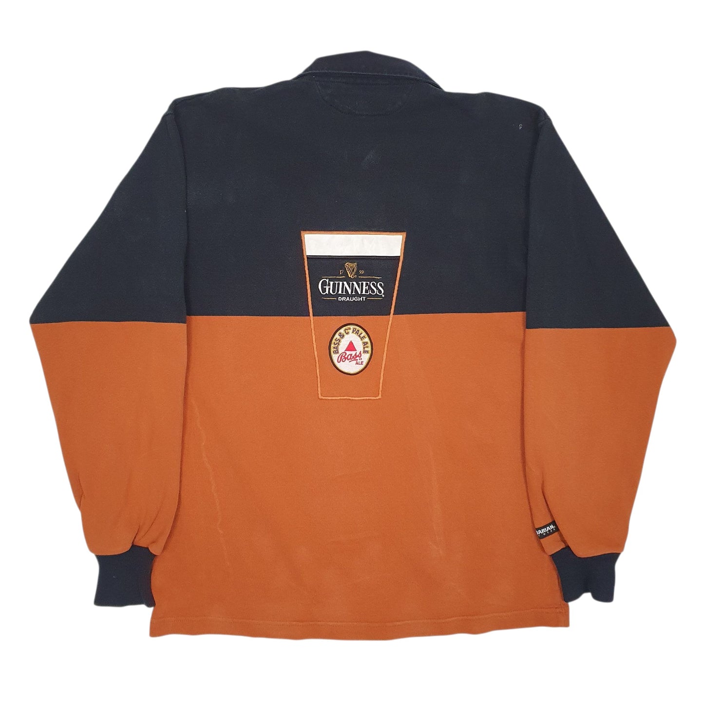 Mens Tan Barbarian Rugby Guinness Hoodie Polo Shirt