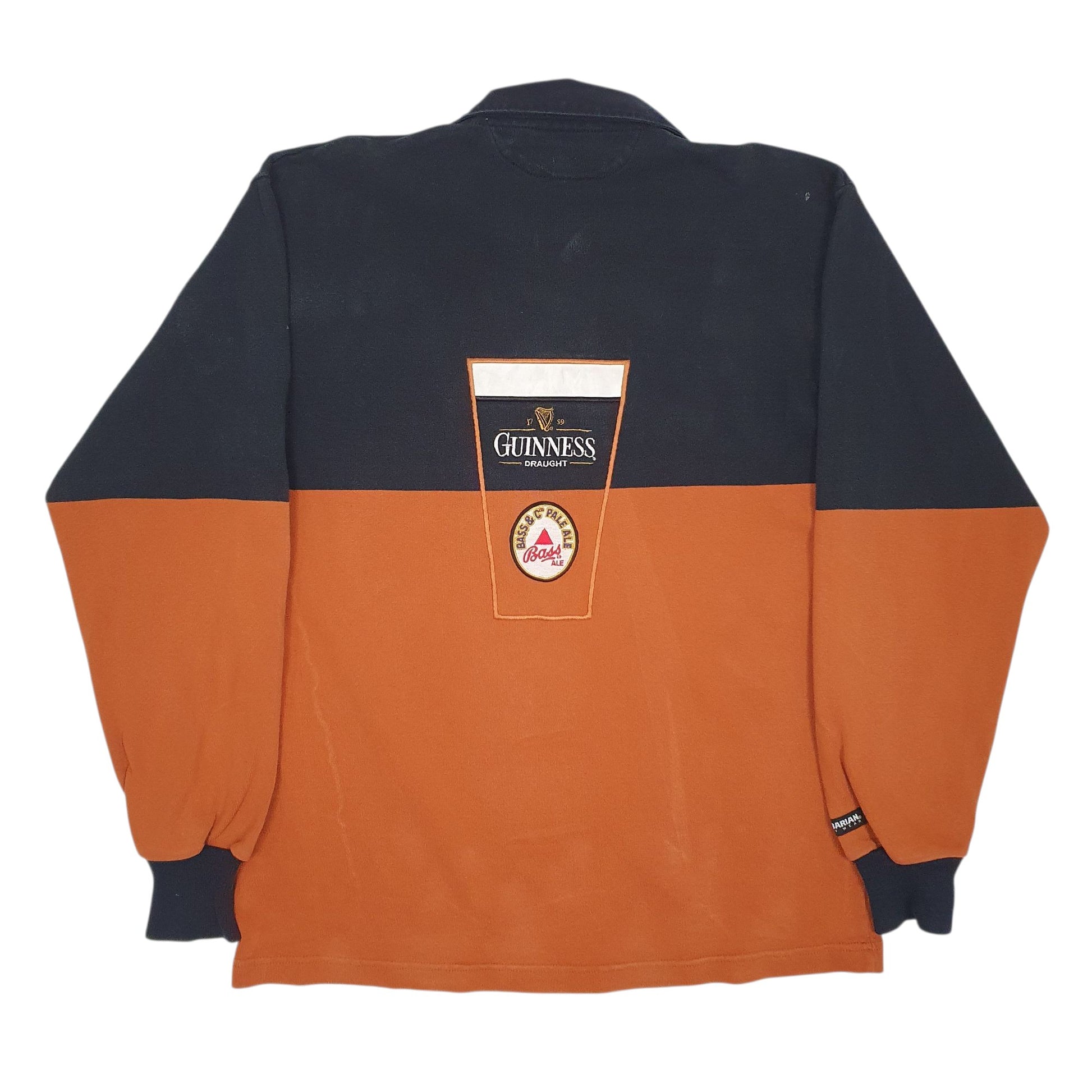 Mens Tan Barbarian Rugby Guinness Hoodie Polo Shirt