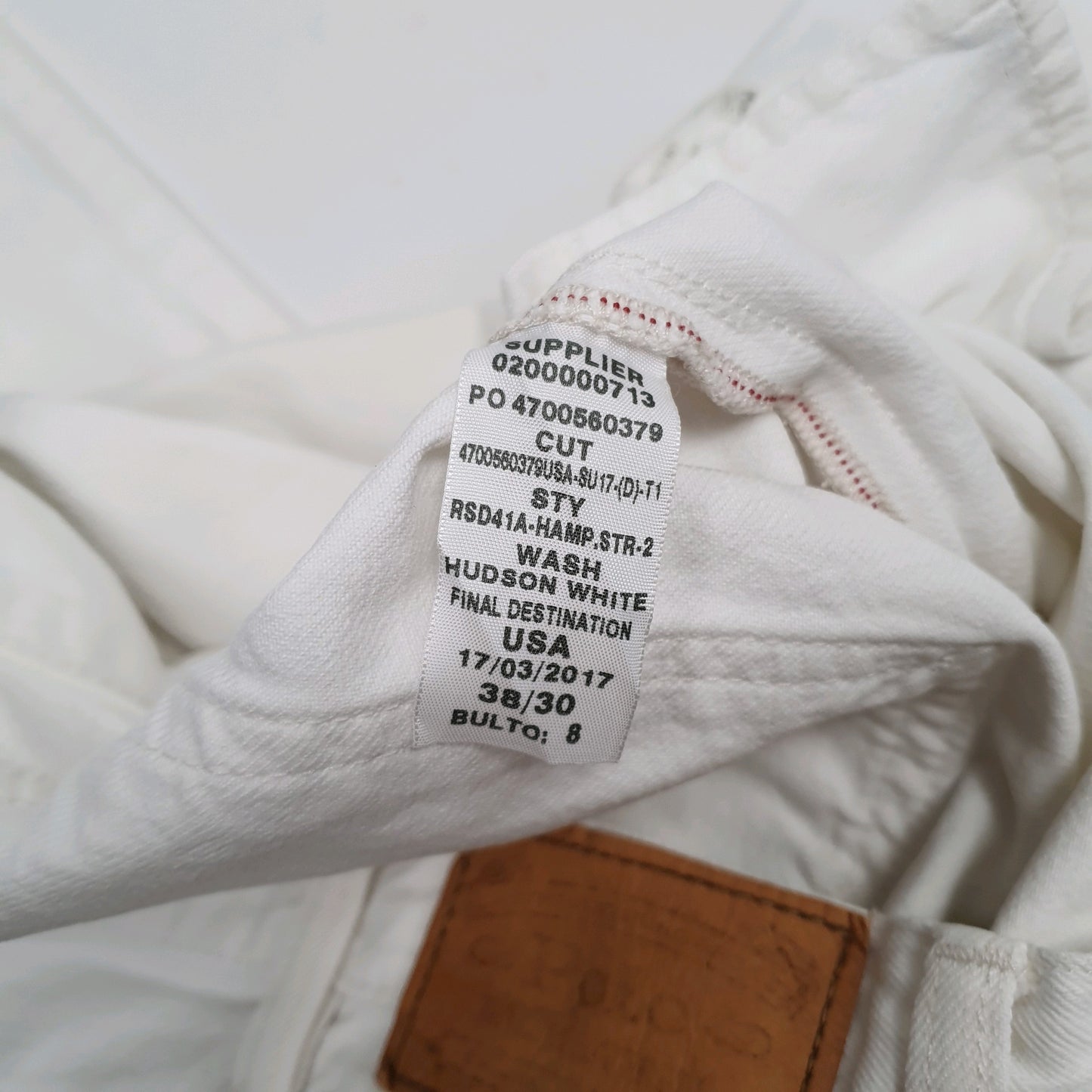 Mens White Polo Ralph Lauren Selvedge  Jeans