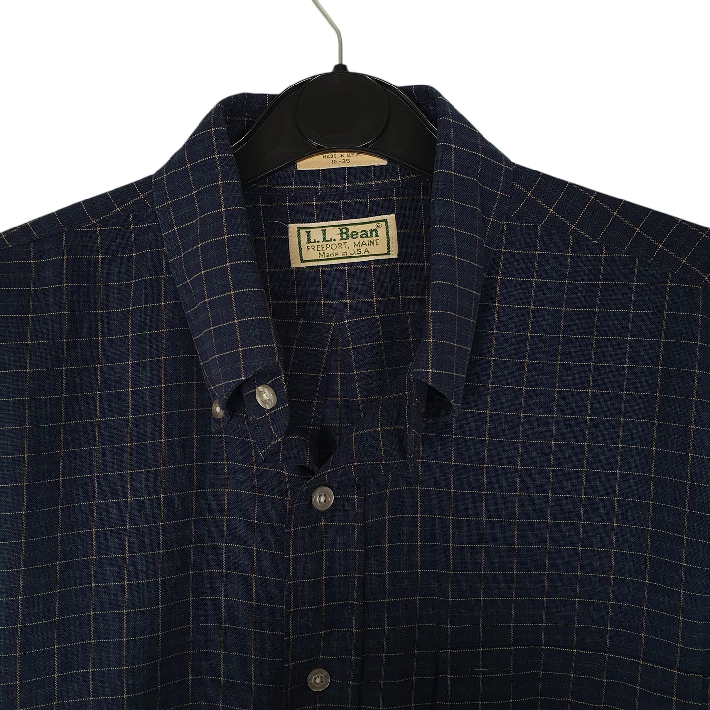Mens Navy L.L.Bean Vintage 1980s Made In USA  Shirt