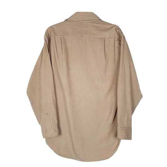 Mens Beige Eddie Bauer Corduroy Vintage 1980s  Shirt