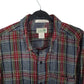 Mens Grey L.L.Bean Thick Flannel Plaid  Shirt