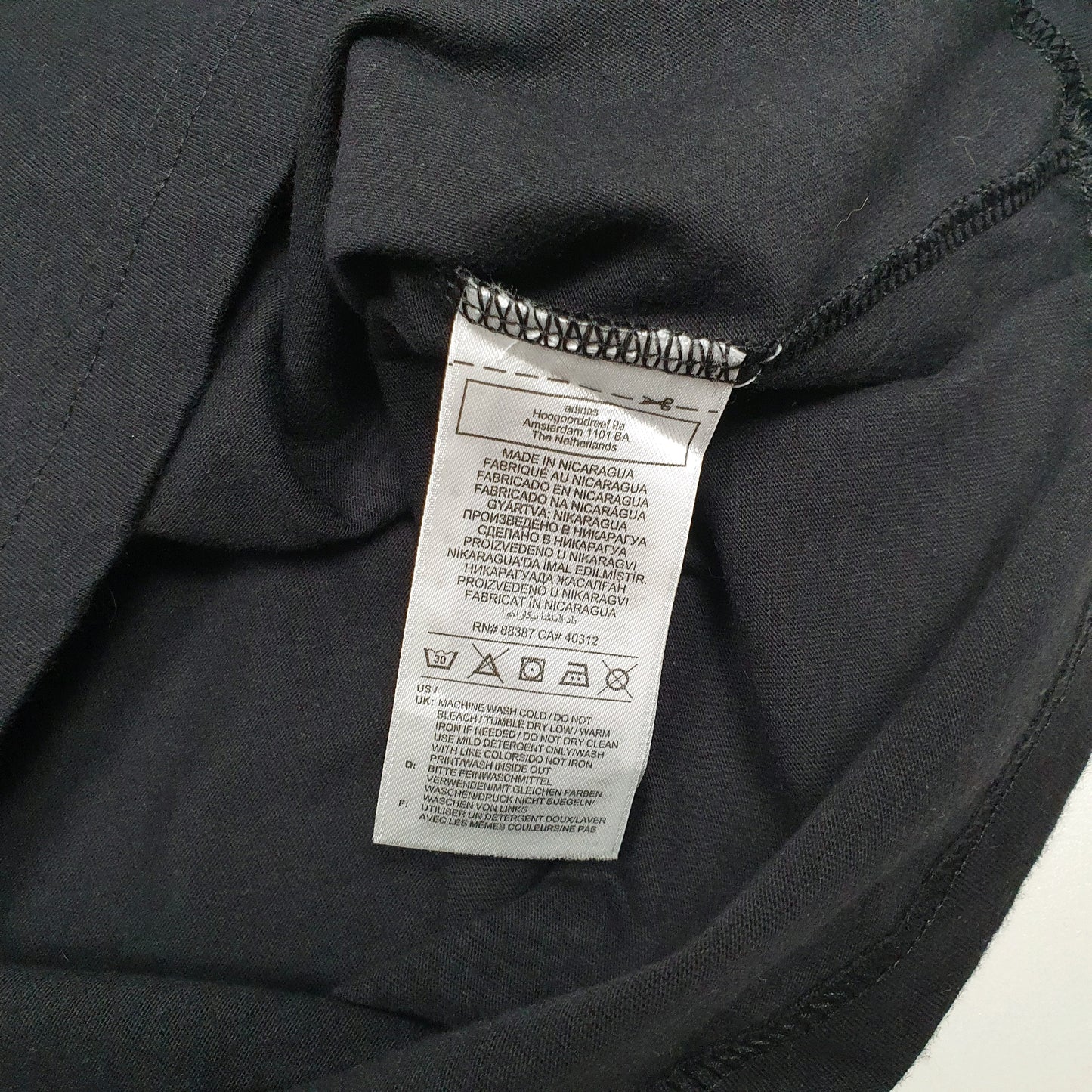 Mens Black Adidas   T Shirt