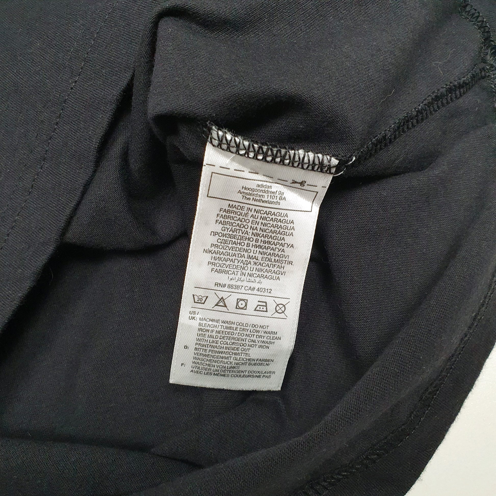 Mens Black Adidas   T Shirt