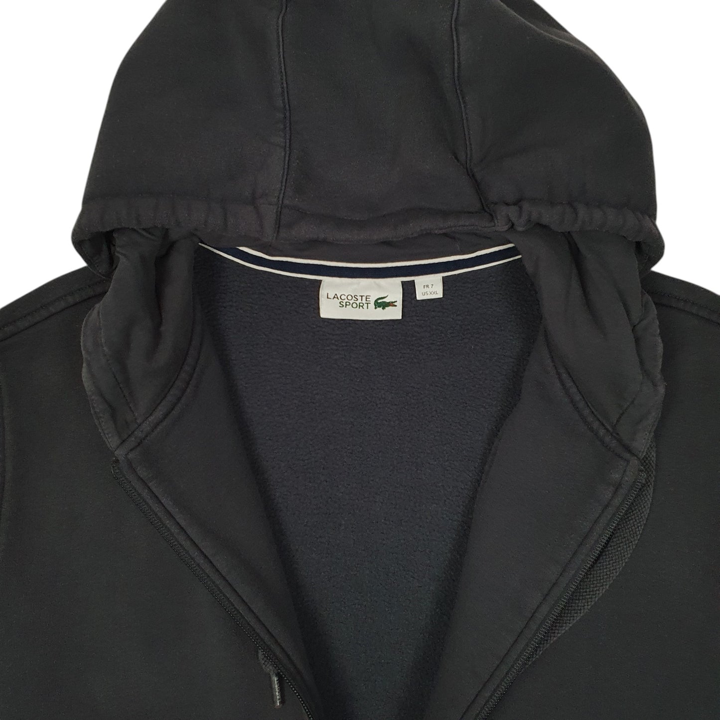 Mens Grey Lacoste Hoodie Full Zip Jumper