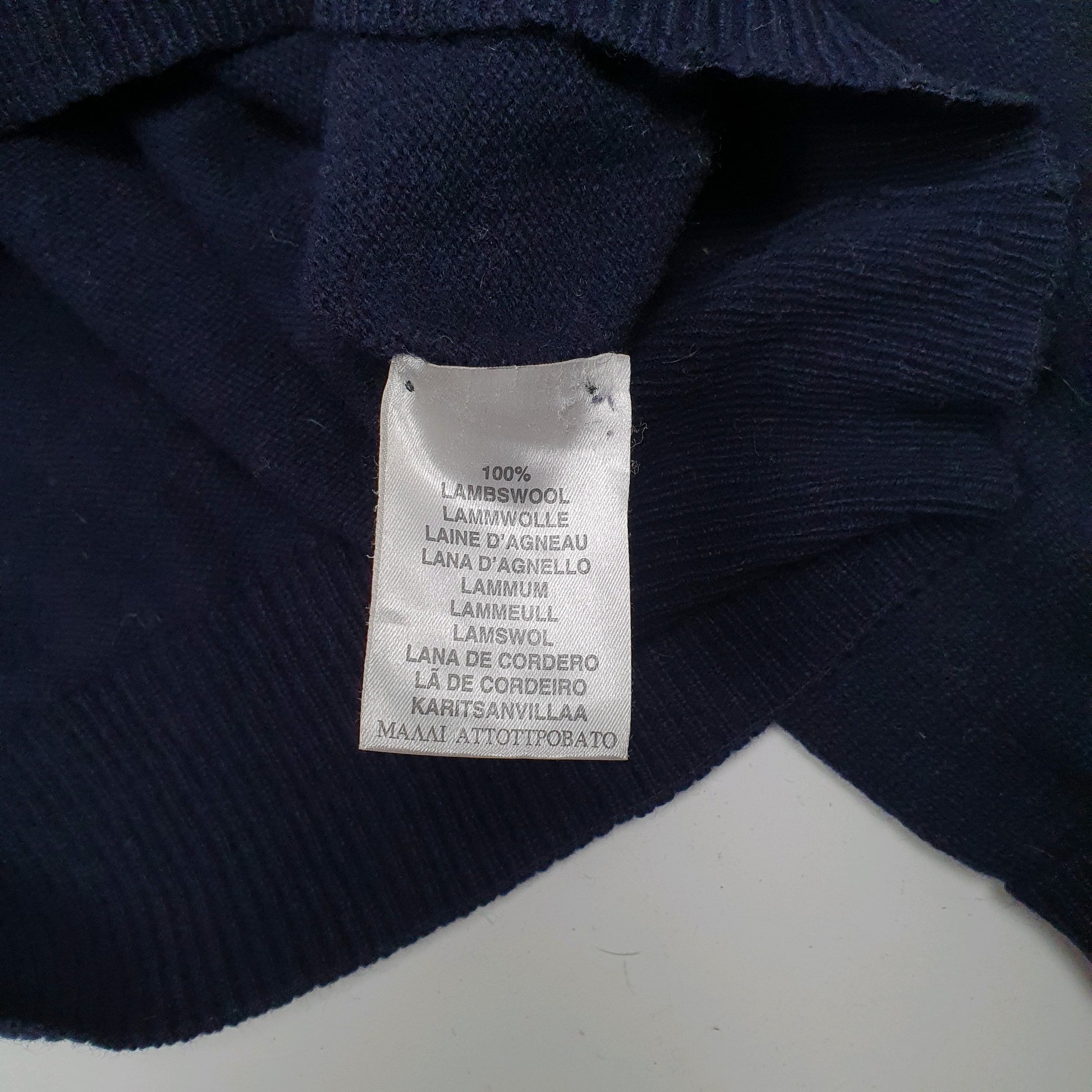 Mens Navy Burberry  V Neck Jumper