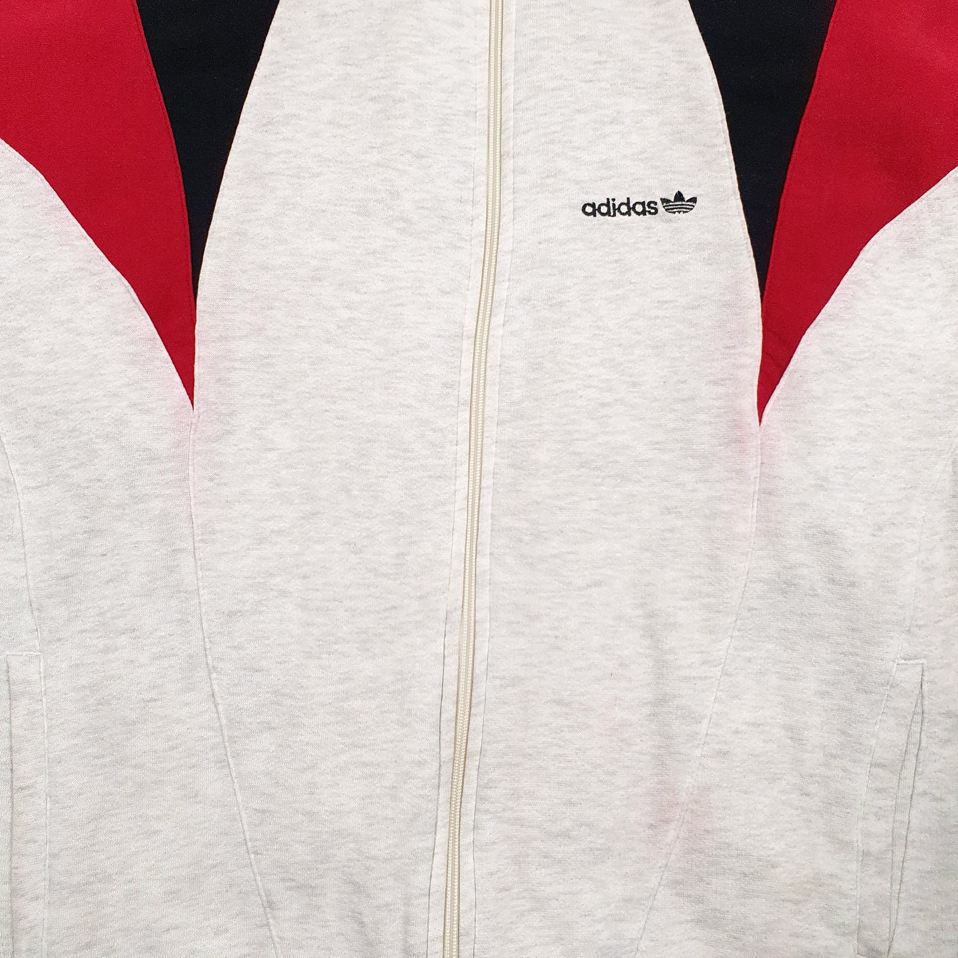 Mens Grey Adidas Vintage 90s Full Zip Jumper