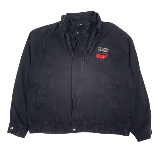 Mens Black Alpine Electronics Vintage Detroit Bomber  Coat