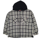 Mens Grey Craftsmen Shacket Hoodie Plaid  Coat