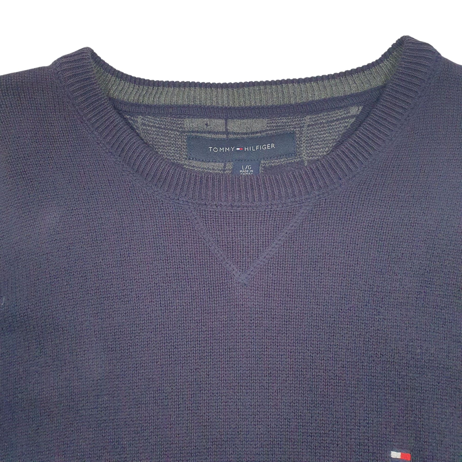 Mens Navy Tommy Hilfiger Stretch Crewneck Jumper