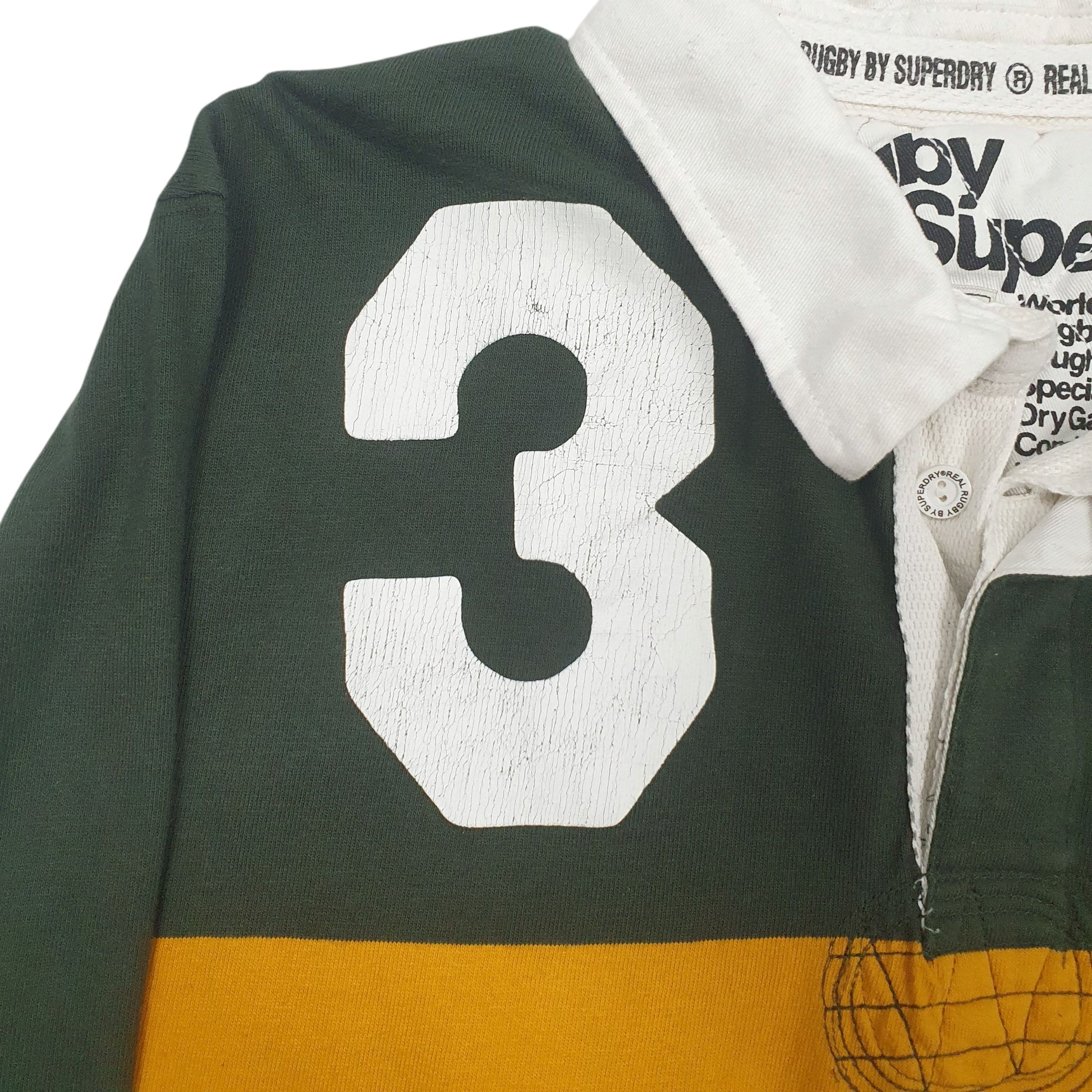 Mens Green Superdry Rugby  Polo Shirt