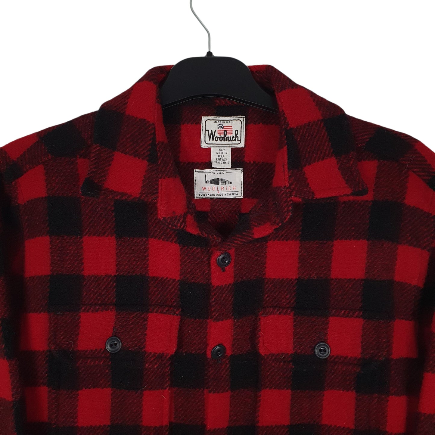 Mens Red Woolrich Thick Plaid  Shirt