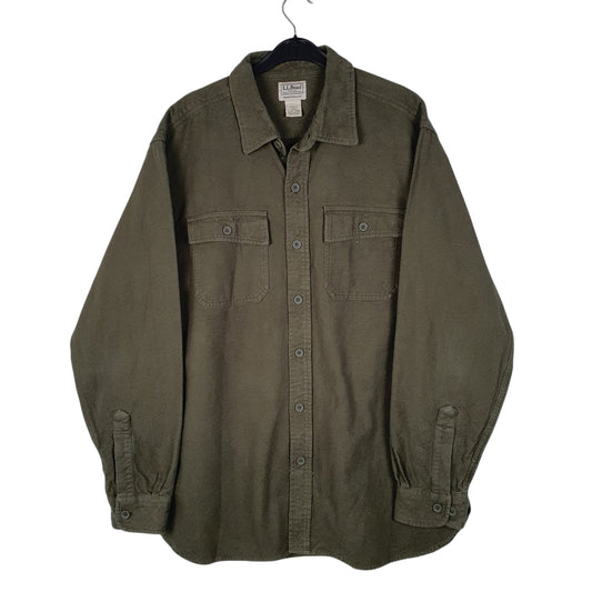 Mens Green L.L.Bean Chamois Long Sleeve Shirt