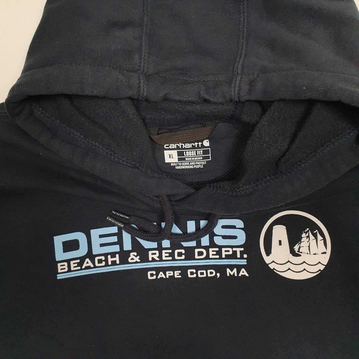 Mens Navy Carhartt Cape Cod Hoodie Jumper